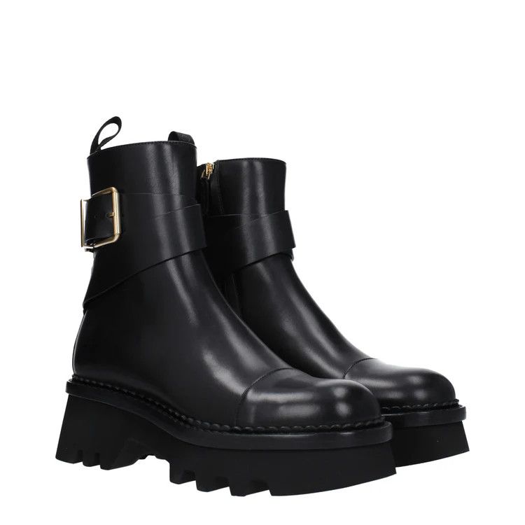 Chloe o1loc1c1024 Ankle Boots in Black Size US 10 / IT 40 - 2 Thumbnail