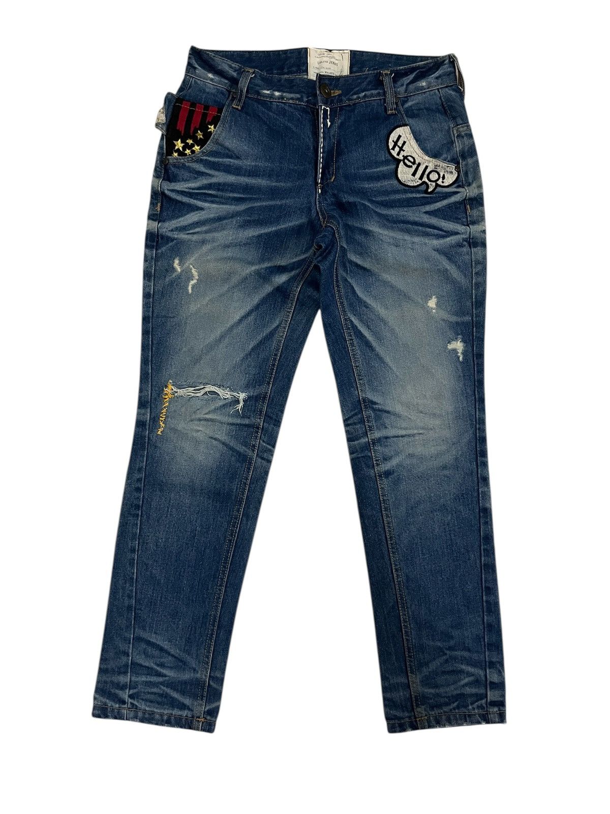 Japanese Brand Yoshitomo Nara Lolita Distressed denim jeans Size US 30 / EU 46 - 2 Thumbnail