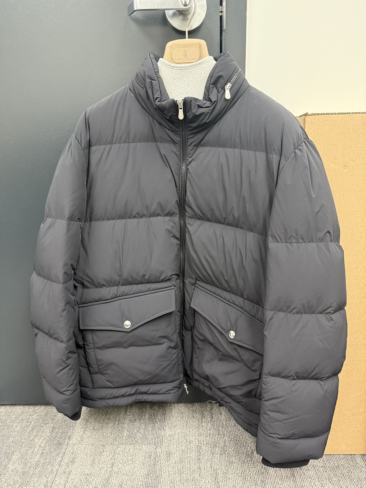 Brunello Cucinelli brand new Brunello Cucinelli Black Down Jacket Size US L / EU 52-54 / 3 - 1 Thumbnail