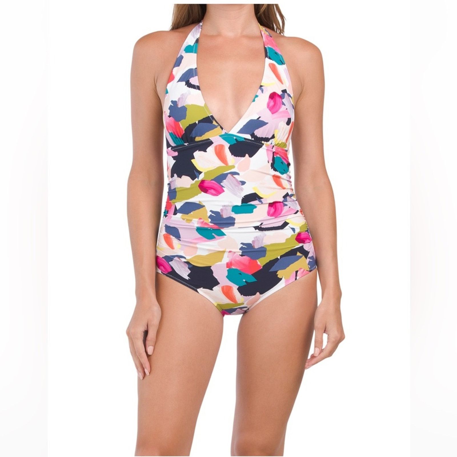 Other 🎉LAST PIECE🎉GOTTEX Canvas Print Halter One-Piece Swimsuit Size L / US 10 / IT 46 - 1 Thumbnail