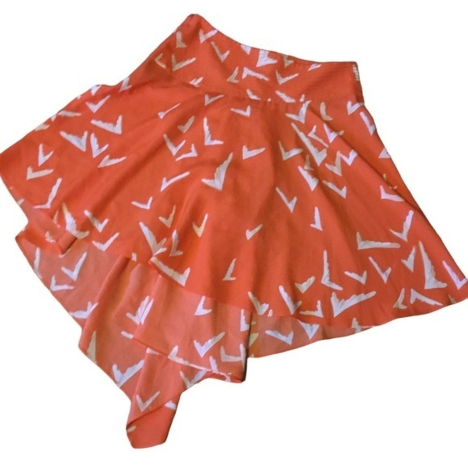 Anthropologie Anthropologie Leifsdottir Scattered Wings Asymmetrical Skirt Size 26" / US 2 / IT 38 - 2 Thumbnail