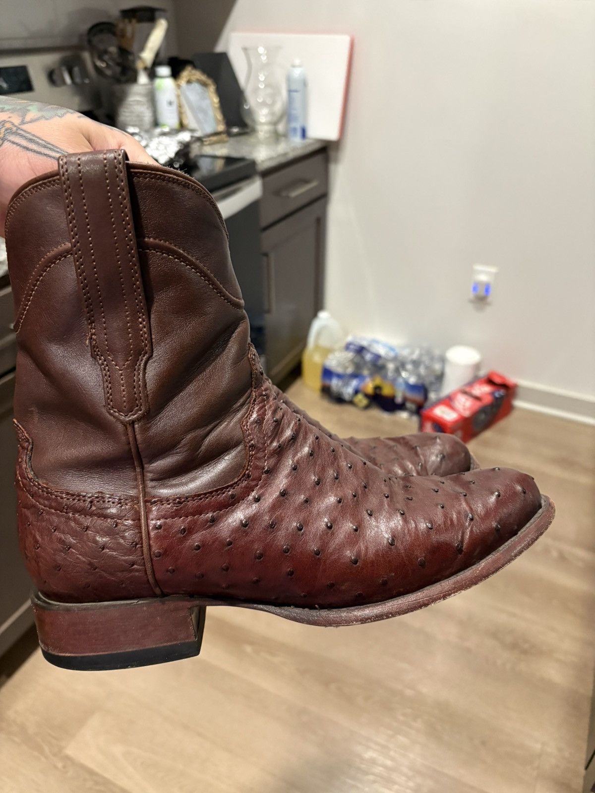 Tecovas ostrich boots size 8.5 EE