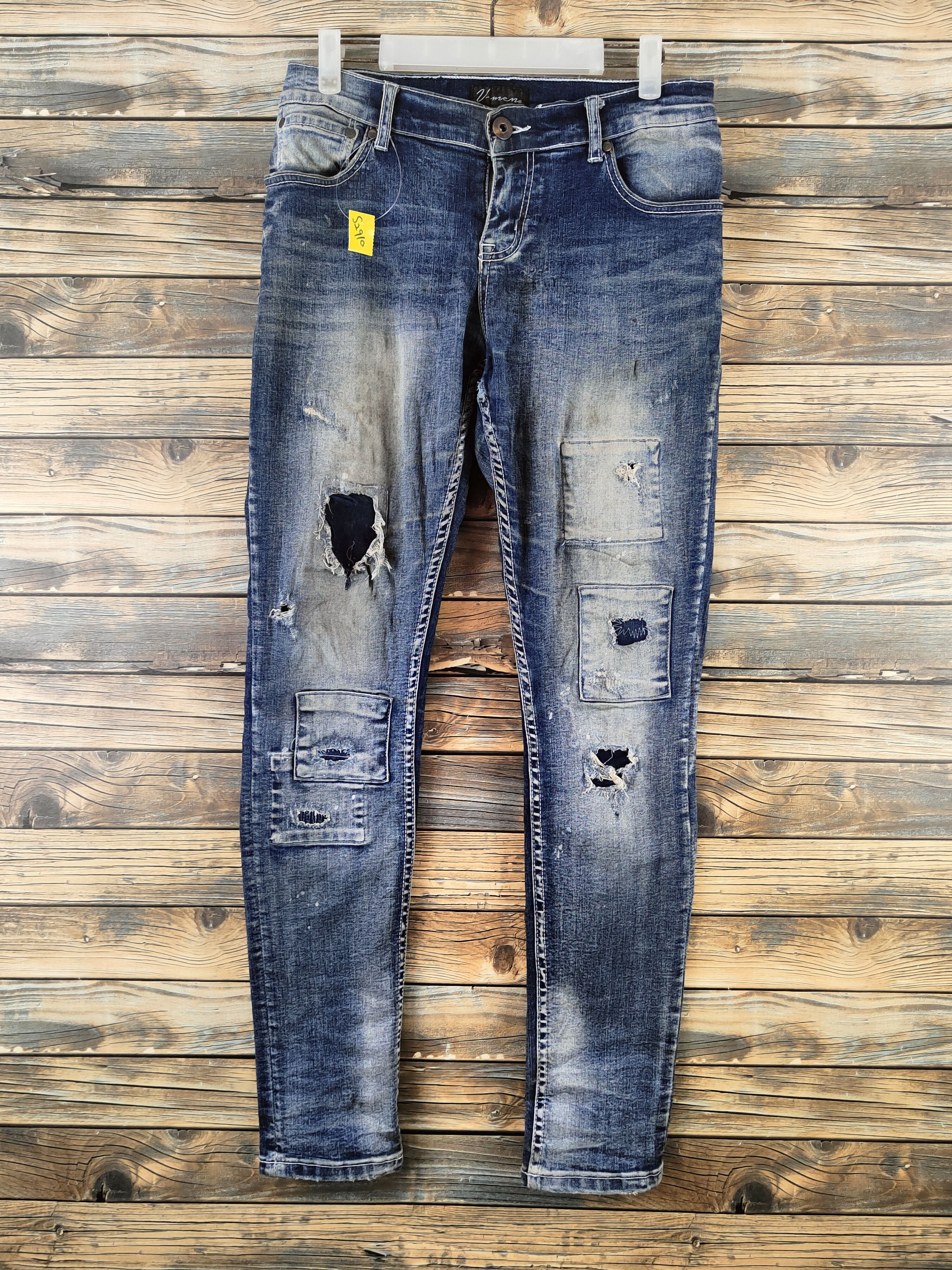 Japanese Brand U-men Dark Blue Distressed Ripped Jeans #S2910 Size US 29 - 1 Thumbnail
