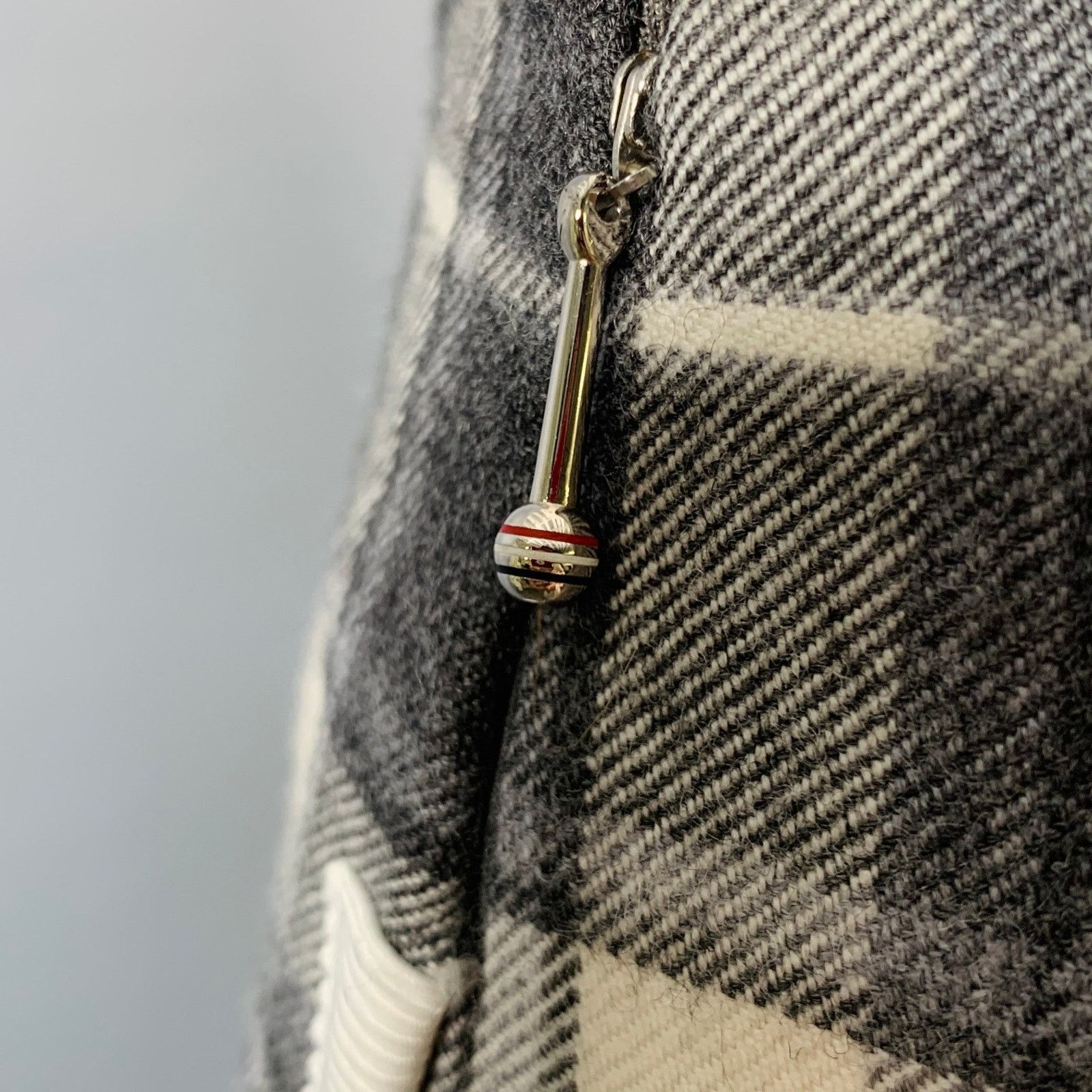 Thom Browne THOM BROWNE Grey Cream Wool Plaid Pencil Mid-Calf Skirt Size 25" / US 0 / IT 36 - 5 Thumbnail