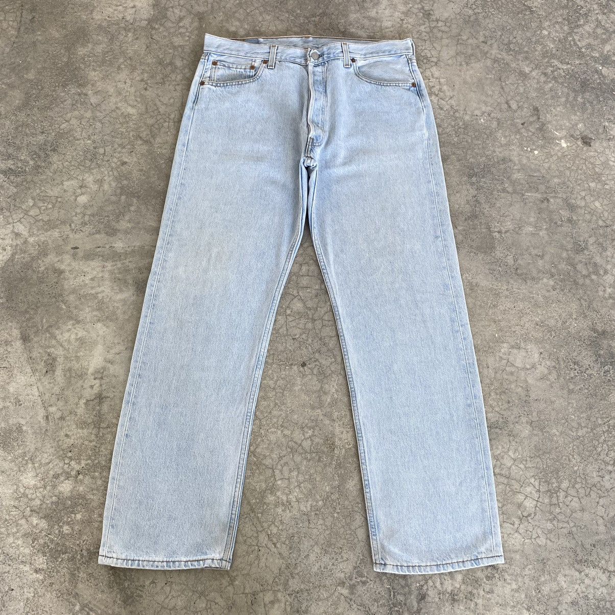Levi's Size 35x30 Vintage 1996 Levis 501 Light Blue Jeans Size US 35 - 2 Thumbnail