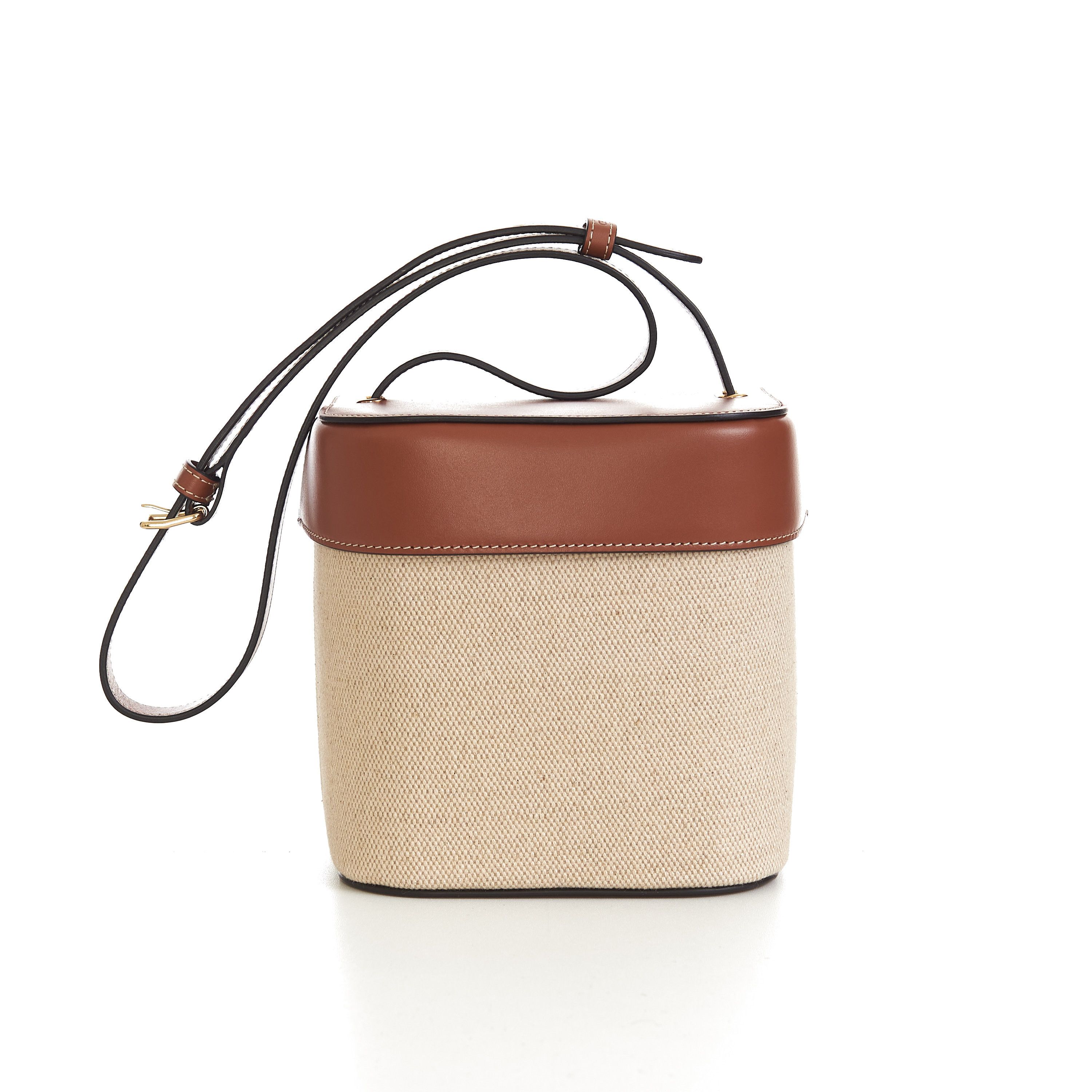 Celine Medium Box Cuir Triomphe In Natural Textile & Tan Calfskin Size ONE SIZE - 13 Thumbnail