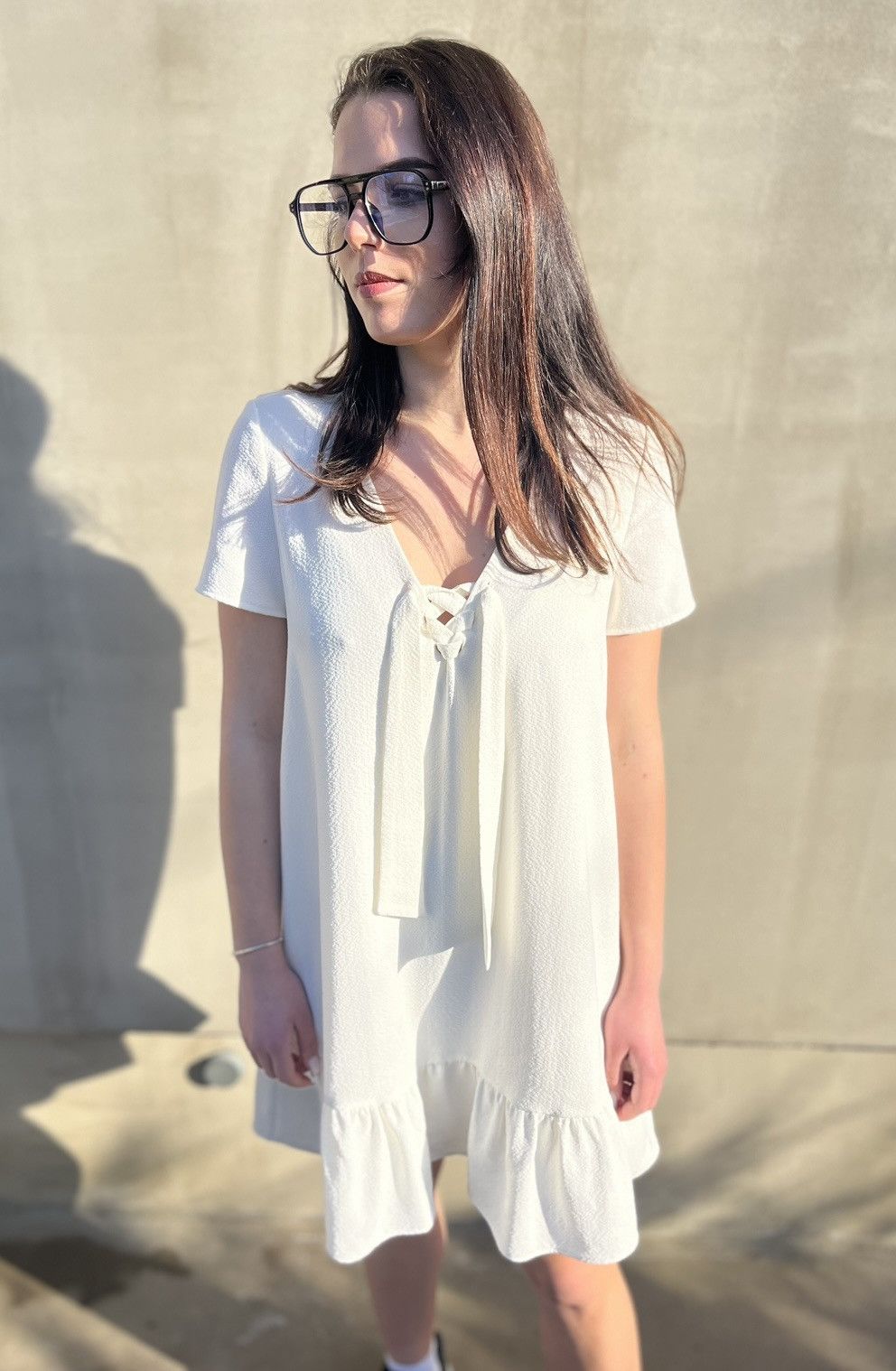 Sezane Sezane Women’s Dress V- Neck Short Sleeve Made In Bulgaria Size S / US 4 / IT 40 - 1 Thumbnail