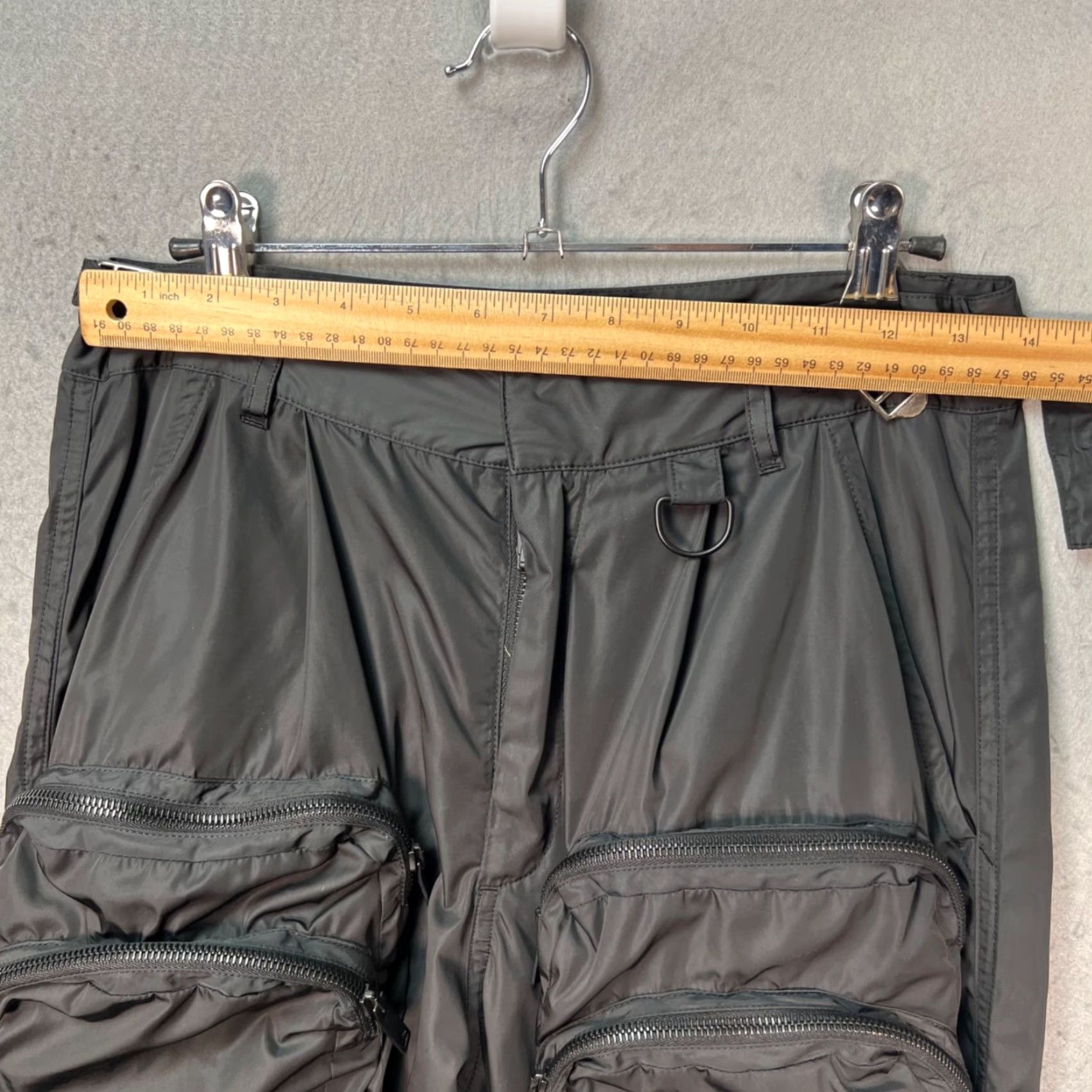Vintage Represent England Mens XS Black Cargo Pants - Tapered Leg, Cargo Pocket, Polyester, Logo, Regular, 29in Inseam, Size XS, Vintage No, Men Size US 27 - 5 Thumbnail