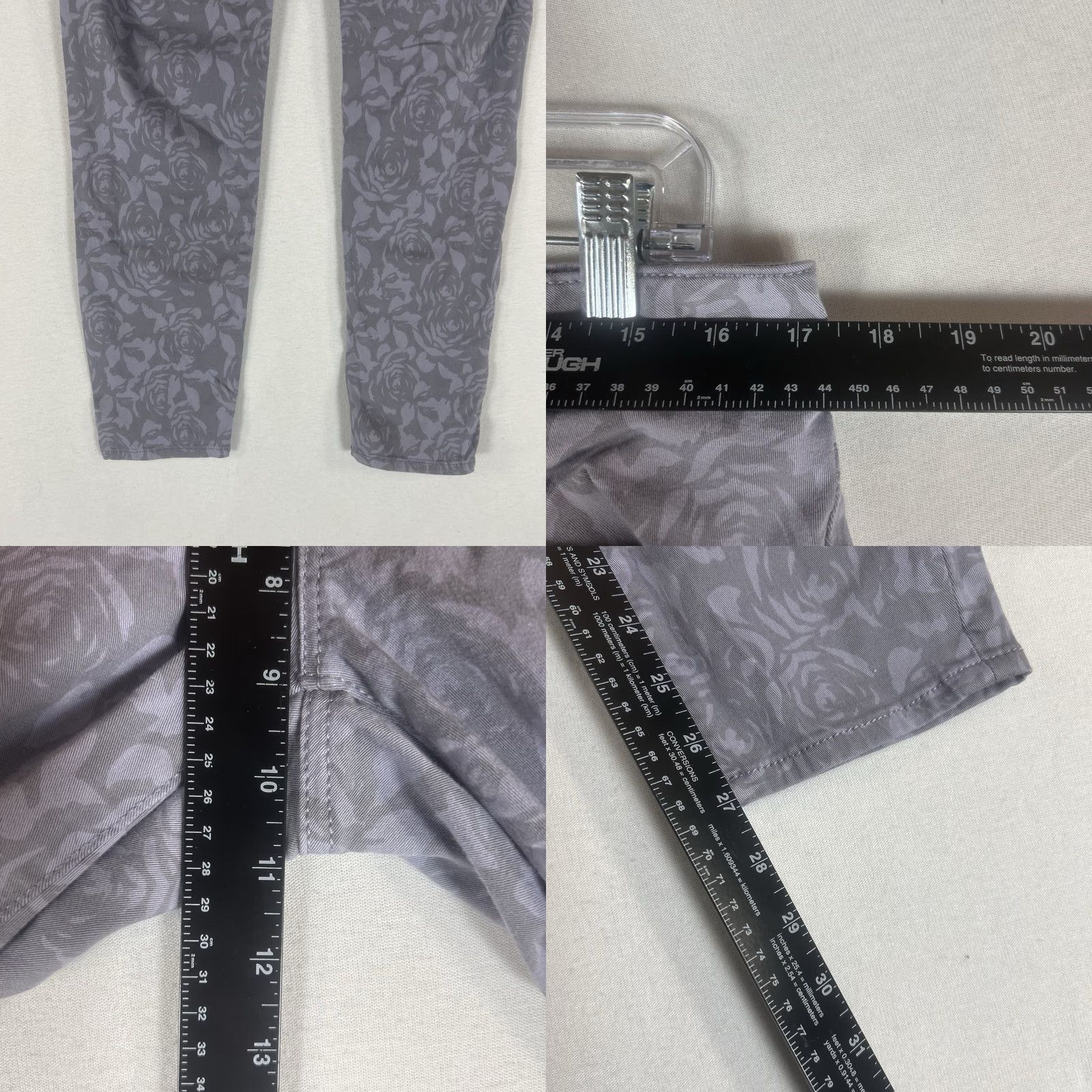 Mavi MAVI Alexa Croppes Ankle Jeans Womens 31 Gray Floral Skinny Denim Shirt Information? Size 24" / US 00 / IT 34 - 9 Thumbnail