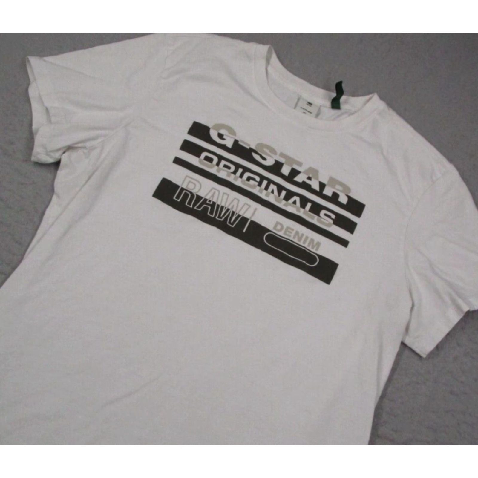 G-Star Vintage G-Star Men's T-Shirt XL White Cotton Short Sleeve Logo Crew Neck Organic Classics Size US XL / EU 56 / 4 - 2 Thumbnail