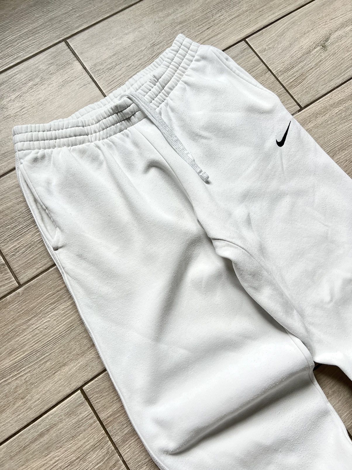 Vintage Vintage Y2K Nike White Cotton Drill Track Pants Size US 34 / EU 50 - 2 Thumbnail
