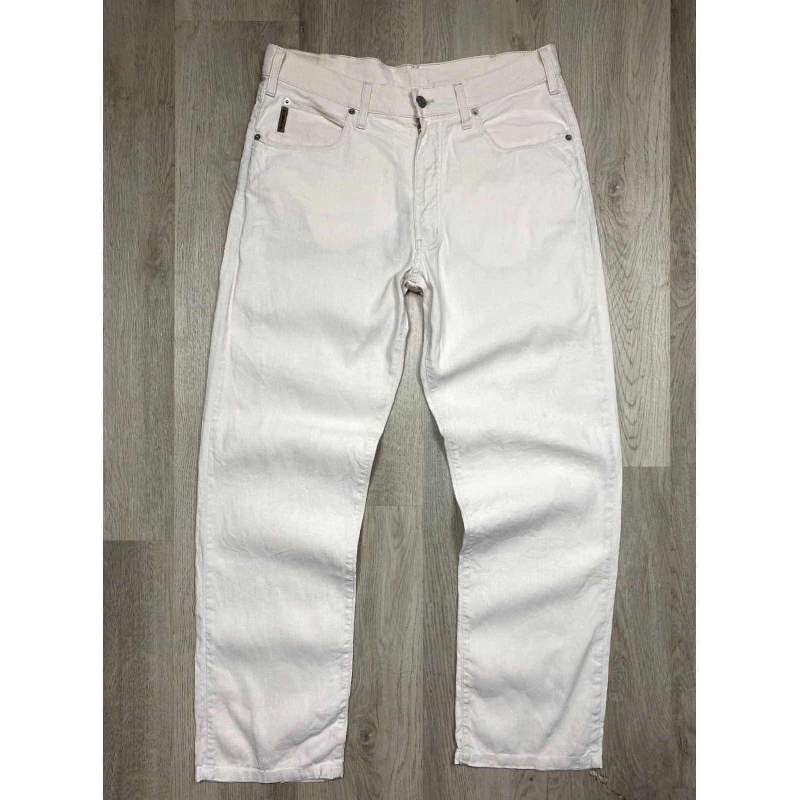 Vintage Armani Jeans Vintage Mens LINEN Jeans Size 36 Beige Regular 36 in 32 in 36 XS? Size US 36 / EU 52 - 5 Thumbnail