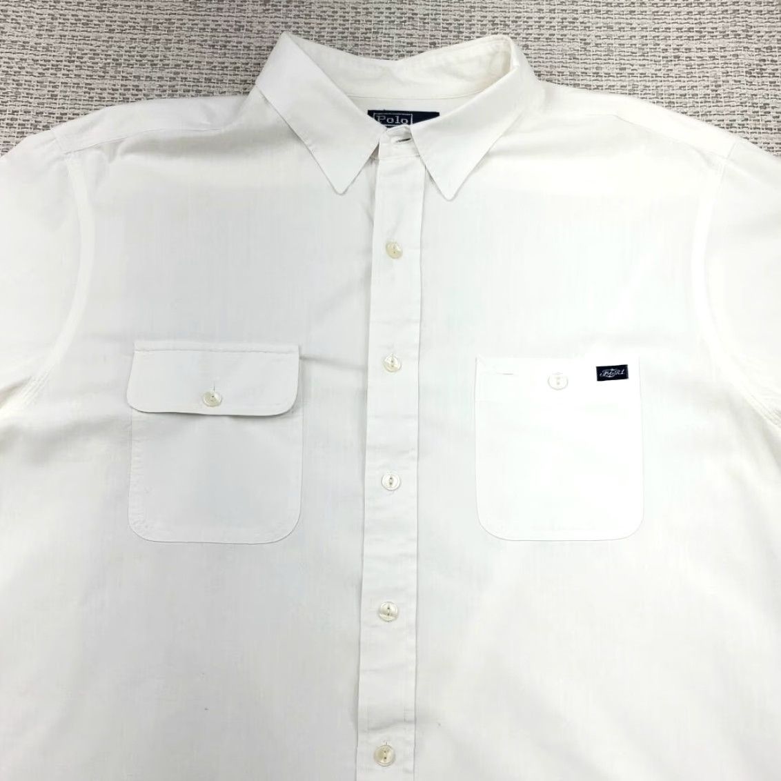 Polo Ralph Lauren VINTAGE Polo Ralph Lauren Button-Up Shirt Mens 2XL Long Sleeve White Cotton Pockets 90s Classic USA Size US XXL / EU 58 / 5 - 4 Thumbnail