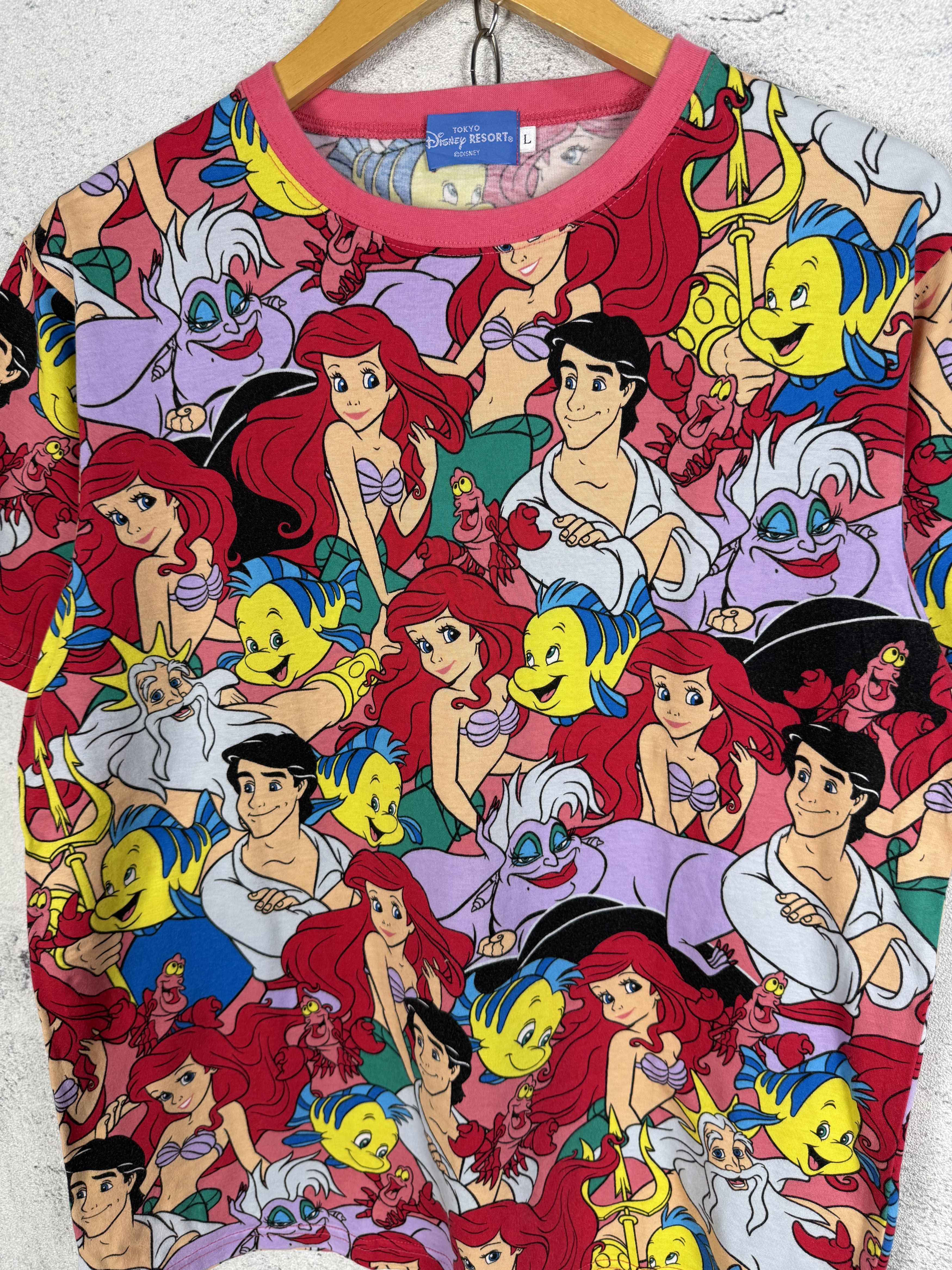 Disney Vintage Disney Over Print Shirt Mermaid Ariel Prince Eric Size M / US 6-8 / IT 42-44 - 1 Thumbnail