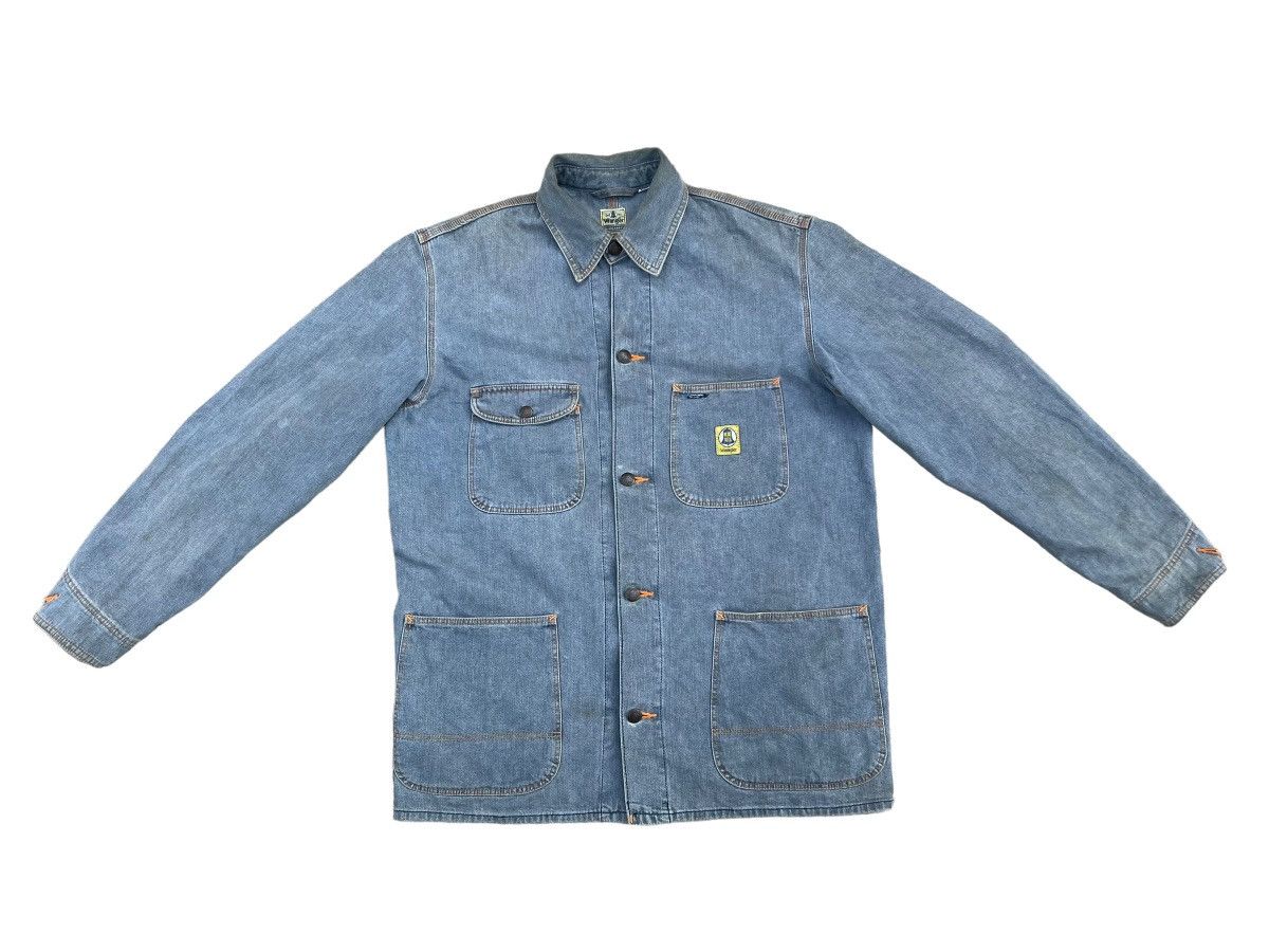 Vintage Vintage 90s Wrangler Blue Bell Muddy Denim Chore Jacket Size US M / EU 48-50 / 2 - 1 Thumbnail