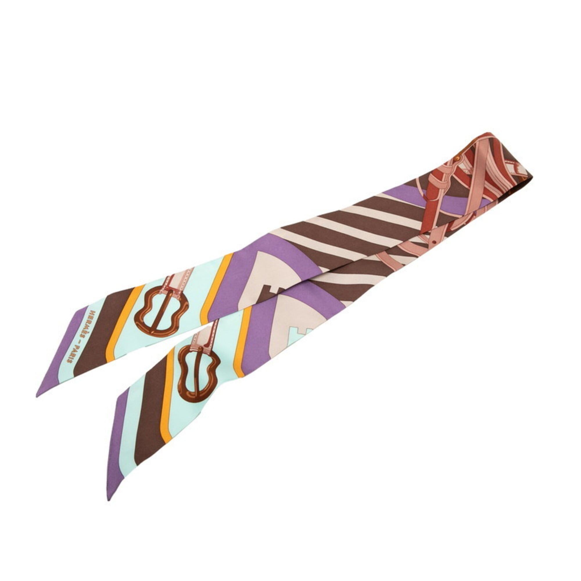 Hermes Hermes Twilly Coaching Scarf Muffler Multicolor Silk Women's HERMES Size ONE SIZE - 1 Thumbnail
