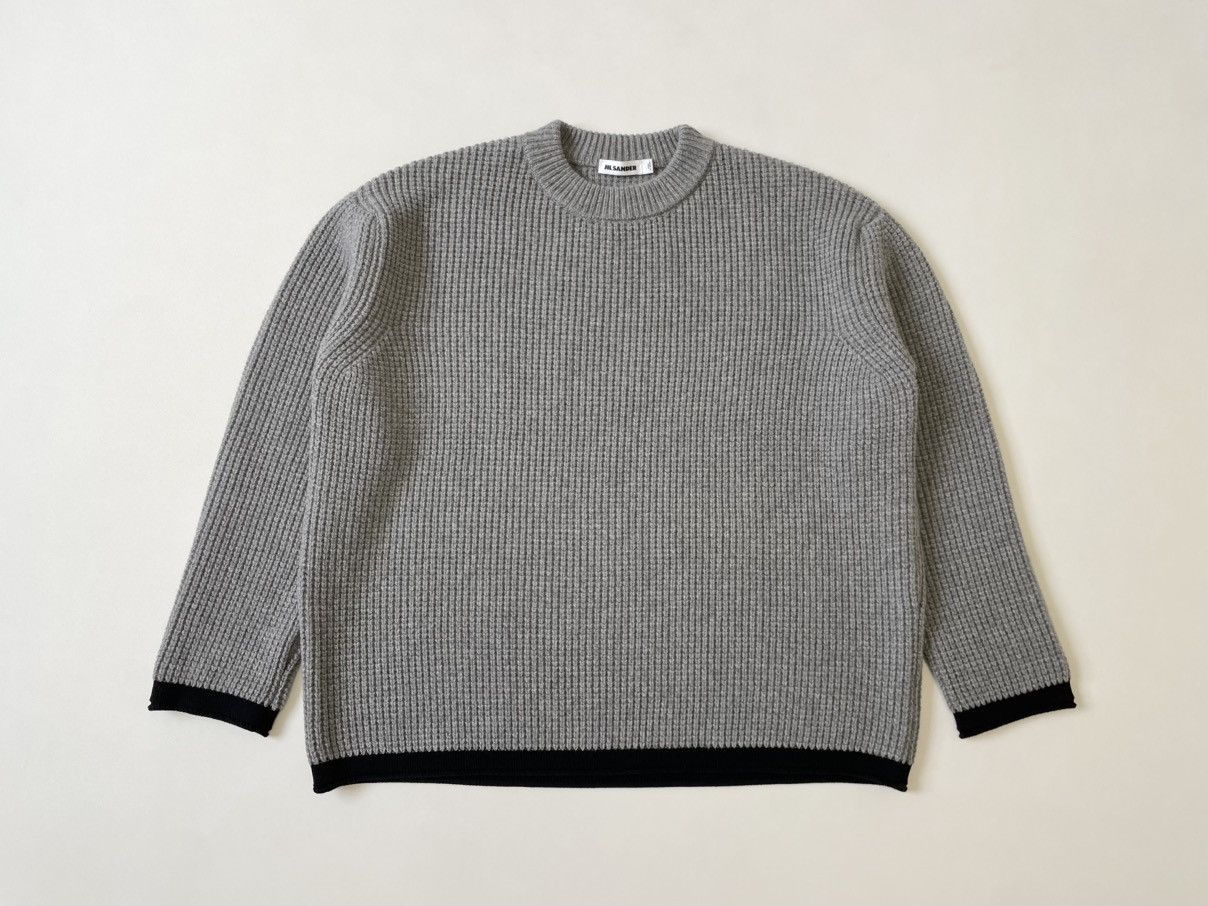 Jil Sander A/W 18 Oversized ‘Waffle Weave’ Wool Sweater Size US L / EU 52-54 / 3 - 3 Thumbnail