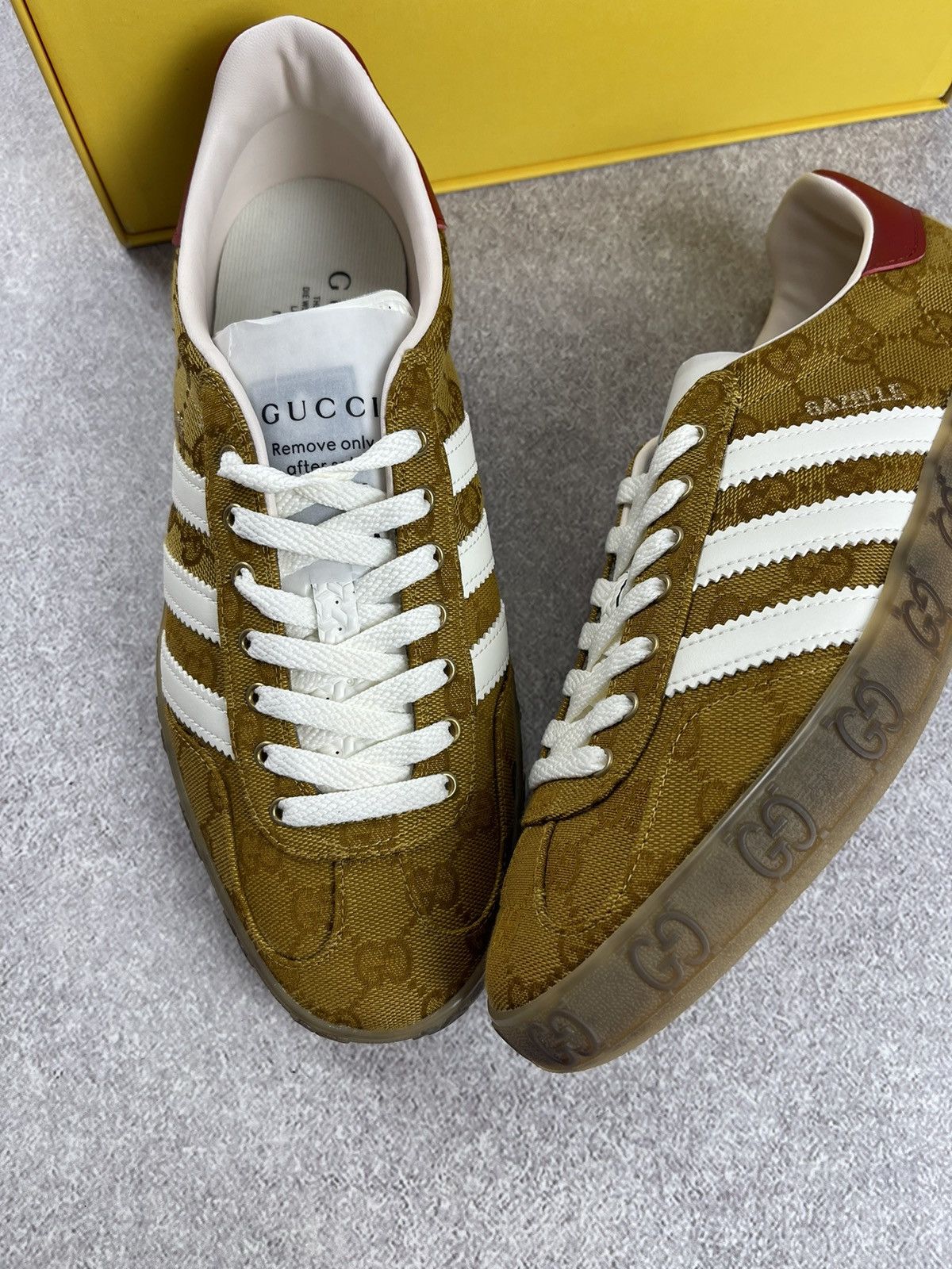 Gucci Adidas × Gucci Gazelle GG Monogram Sneakers Size 41 1/3 Size US 9 / IT 39 - 2 Thumbnail