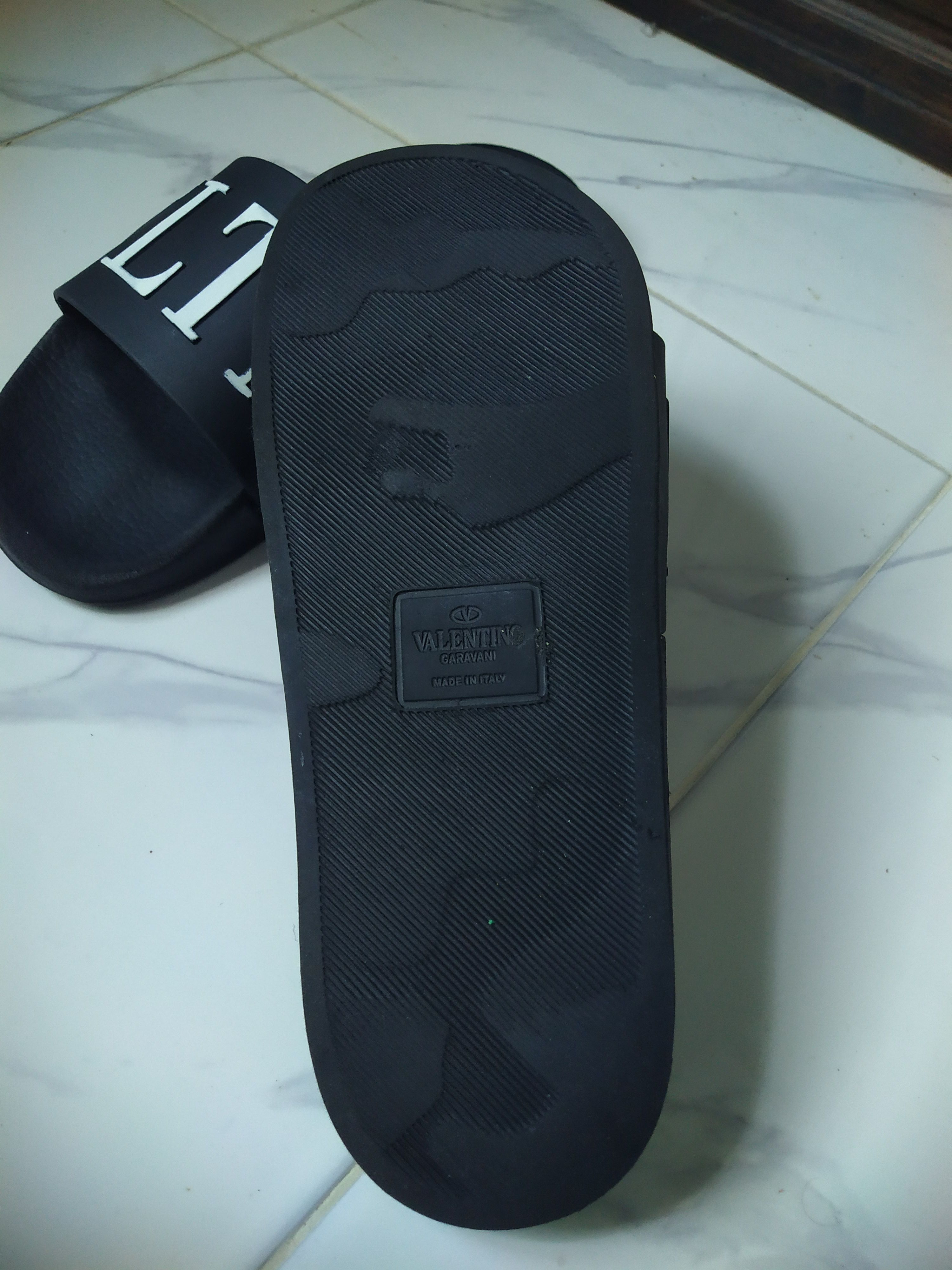 Valentino Valentino Garavani Men's Black White VLTN Logo Sandals Size US 8 / EU 41 - 5 Thumbnail