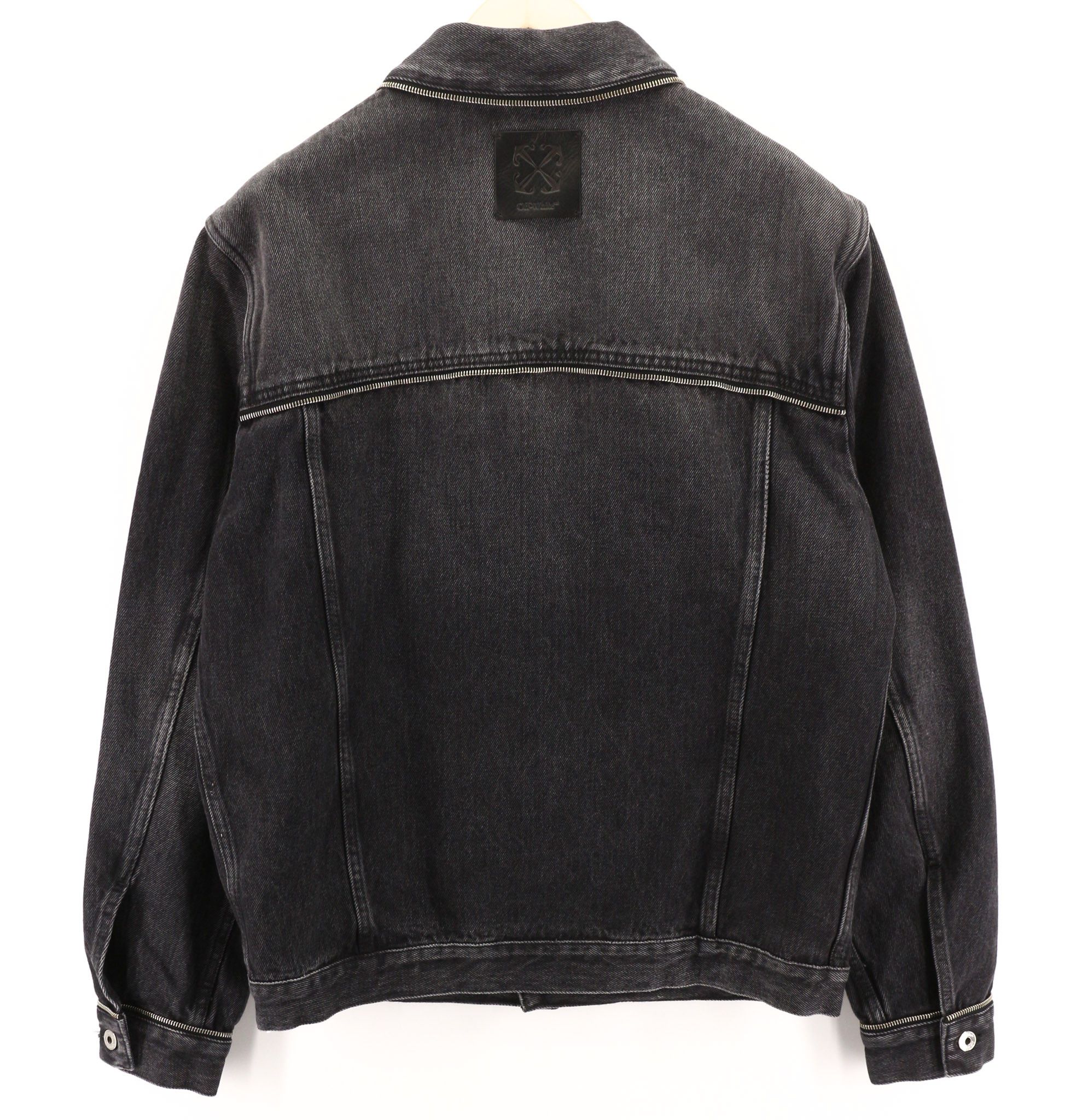 Off-White FOR EVER S Washed Black Zip Denim Long Sleeve 80305 Size US S / EU 44-46 / 1 - 2 Thumbnail
