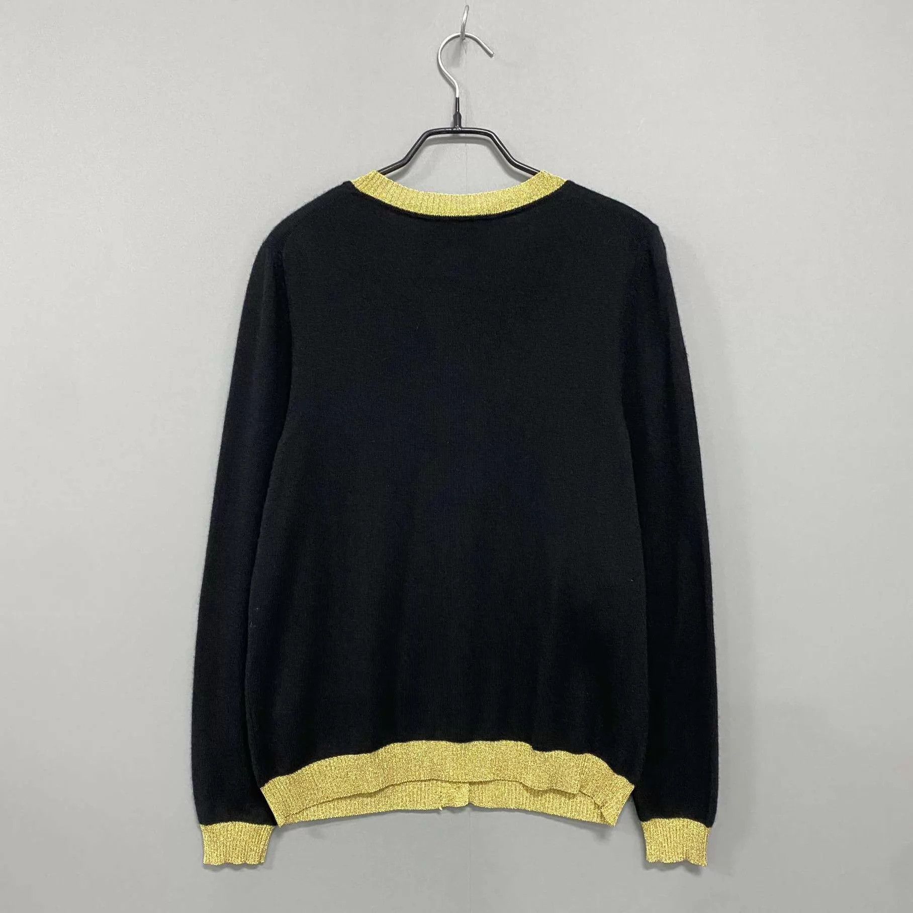 Gucci GUCCI black gold trim knit cardigan S Size S / US 4 / IT 40 - 3 Thumbnail