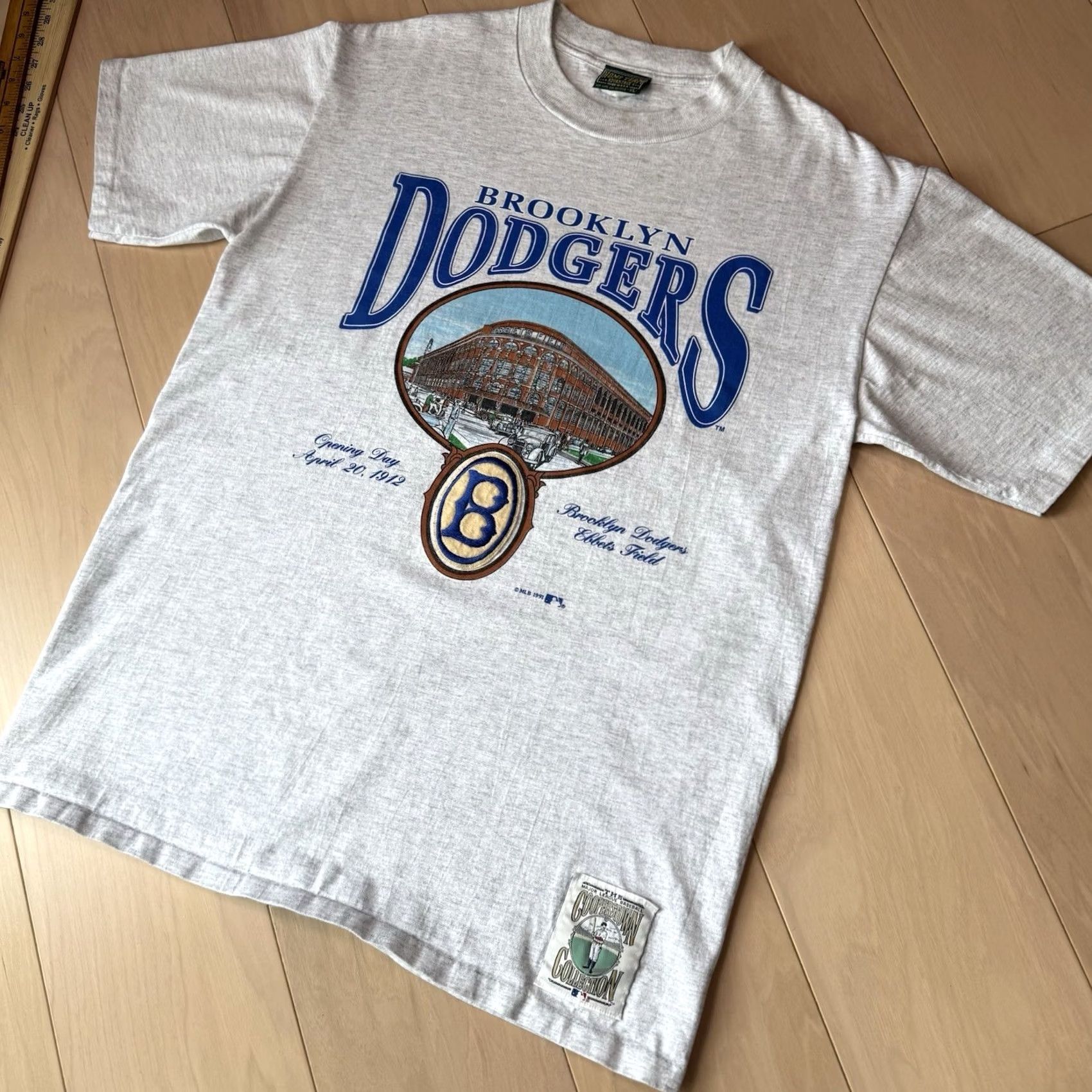 MLB VINTAGE Brooklyn Dodgers Shirt XL Gray 90s MLB Baseball New York Jackie Robinson Size US XL / EU 56 / 4 - 8 Thumbnail