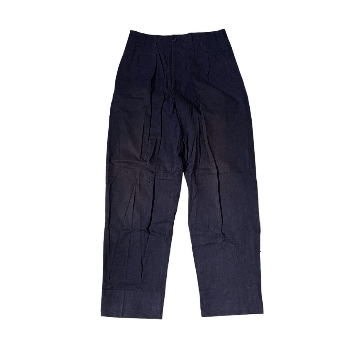 image of Vintage Yohji Yamamoto Ys For Men Dark Navy Pleated Trousers (Size 31)