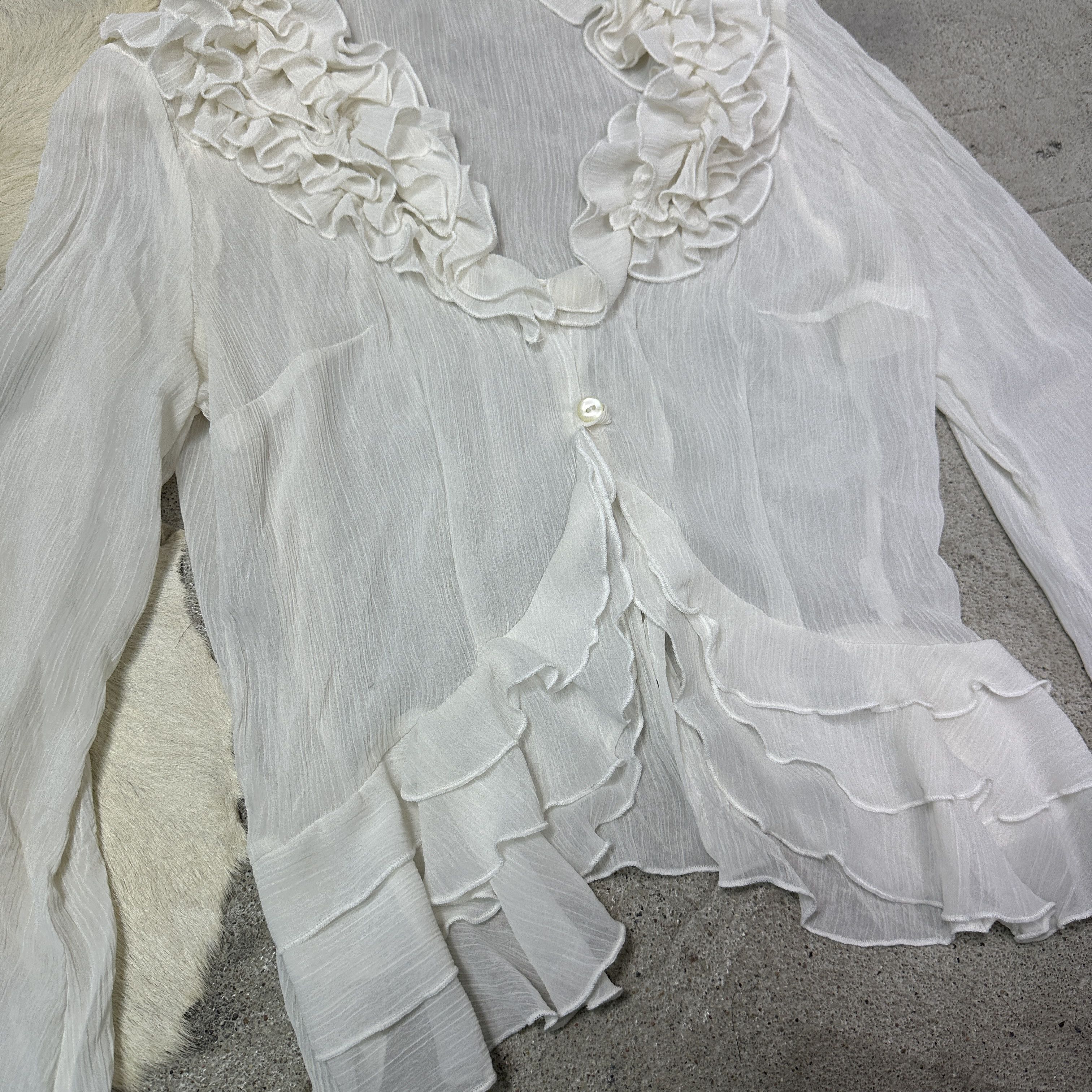 Vintage Vintage Avant Garde Fairy Ruffled Flared Sleeves Shirt Y2K Size M / US 6-8 / IT 42-44 - 3 Thumbnail