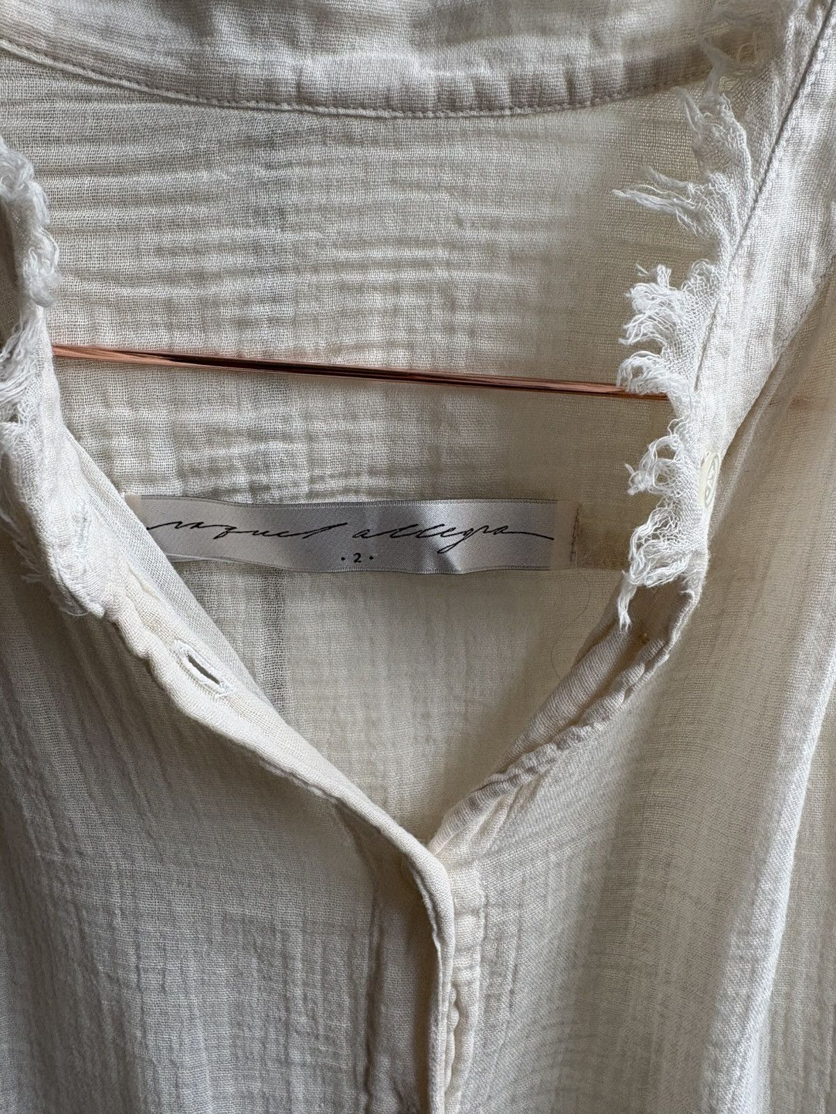 Other Classic Raw Collared Raquel Allegra Button Up Small Blouse Size S / US 4 / IT 40 - 5 Thumbnail