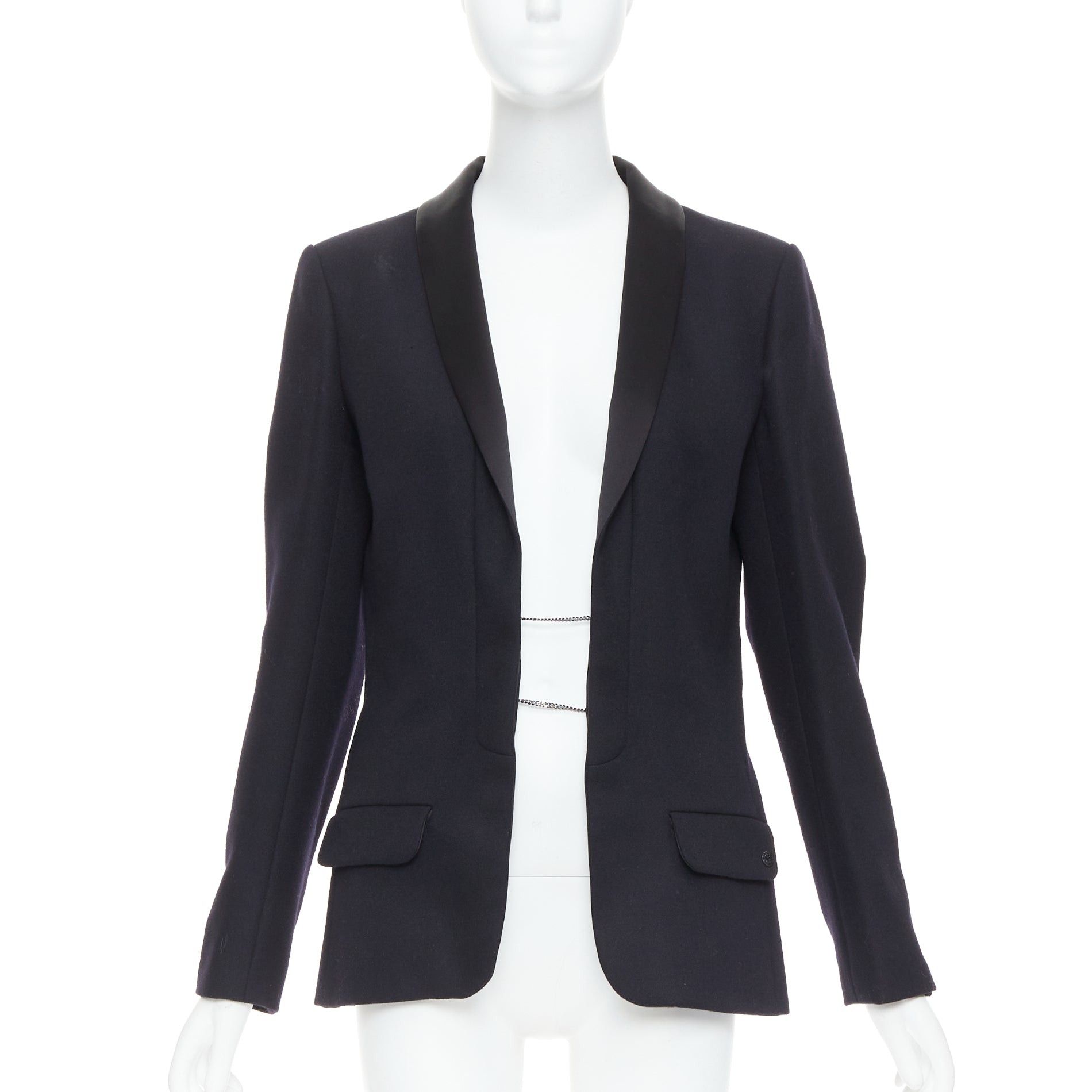 Chanel CHANEL 18A black Paris Hamburg Metier D'art wool tuxedo blazer FR40 L Size M / US 6-8 / IT 42-44 - 1 Thumbnail