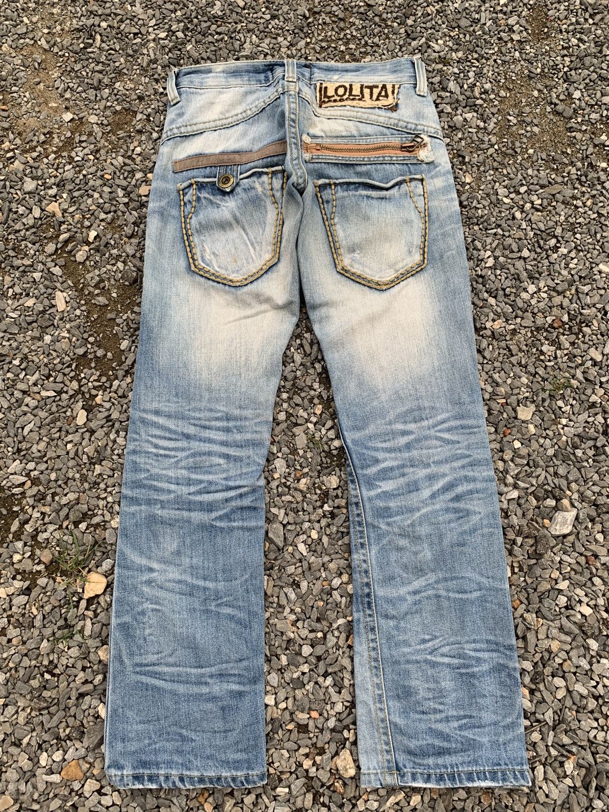 If Six Was Nine Lolita Concert Club Faded & Rusty Distressed Denim Size US 28 / EU 44 - 2 Thumbnail