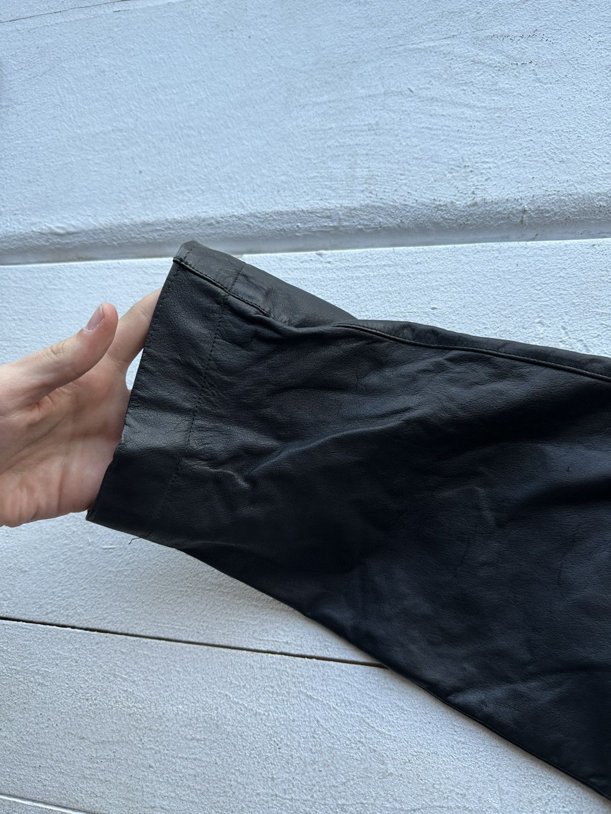 Leather 🚨Vintage leather pants motorcycles Black LUXURY Y2K Size 26" / US 2 / IT 38 - 7 Thumbnail