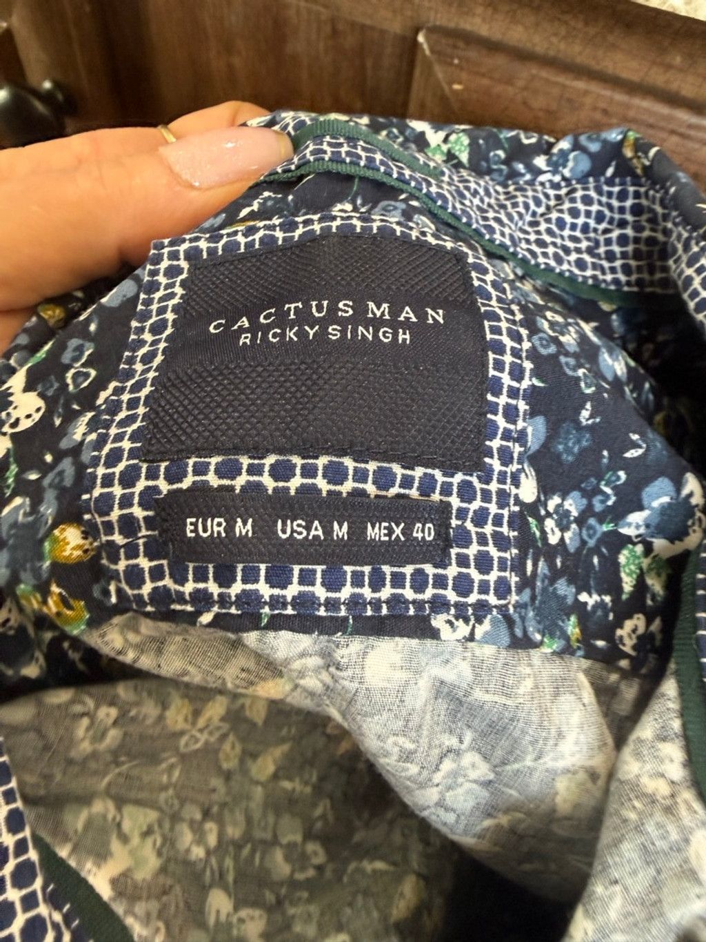 The Unbranded Brand Men's CACTUS MAN RICKY SINGH Casual Button Down Shirt M Blue Size US M / EU 48-50 / 2 - 4 Thumbnail