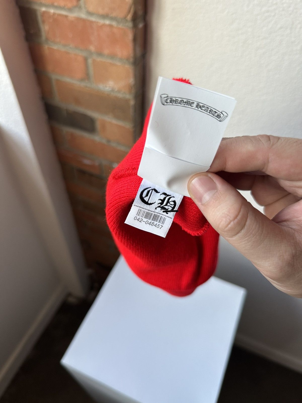 Chrome Hearts CHROME HEARTS RED BEANIE Size ONE SIZE - 3 Thumbnail