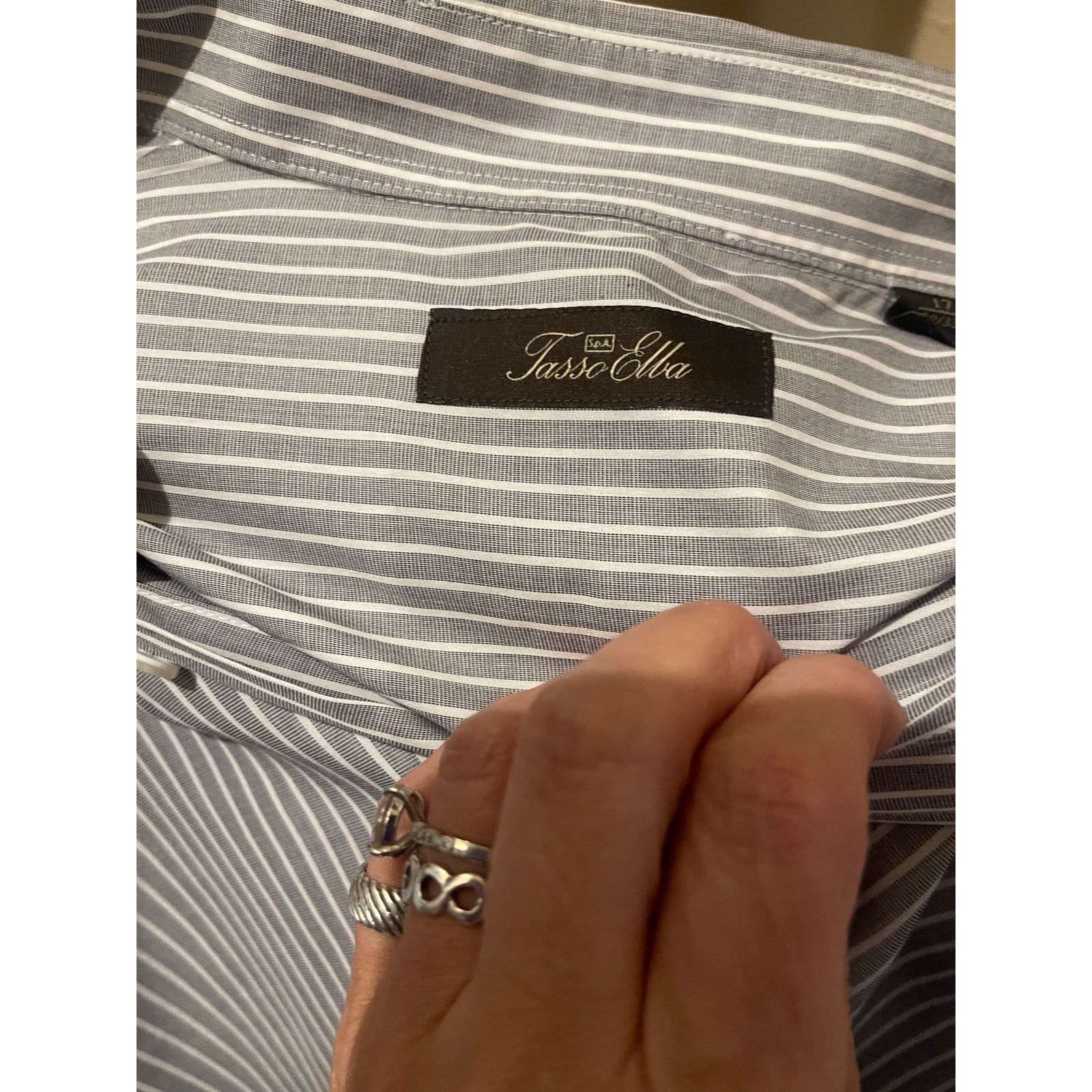 Tasso Elba Tasso Elba Men’s Striped Dress Shirt SZ 17 (32/33) Size US S / EU 44-46 / 1 - 3 Thumbnail
