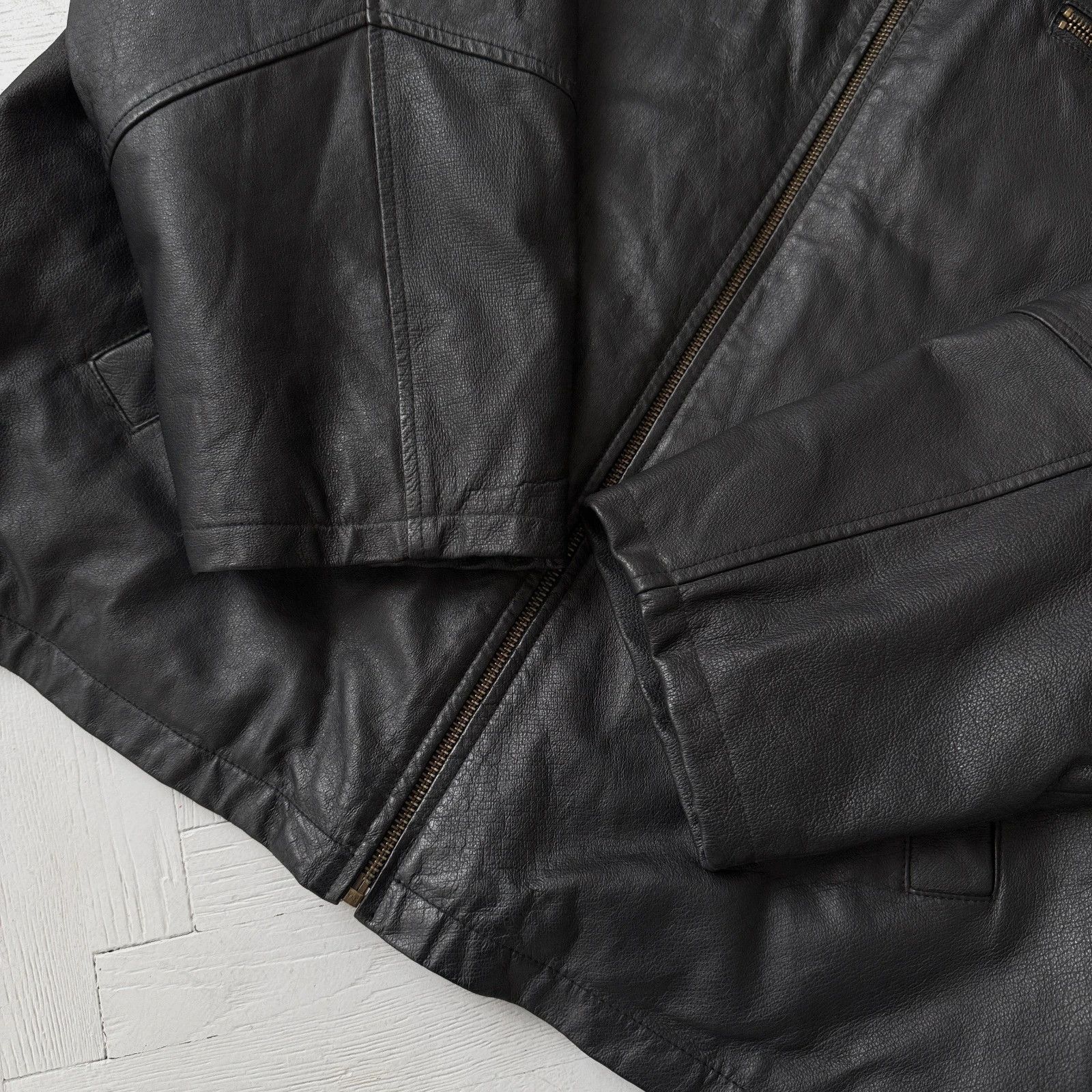 Vintage Vintage Real Leather Lakekand Collared Gangster Jacket Size US XL / EU 56 / 4 - 5 Thumbnail