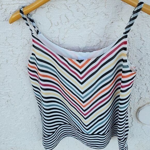 Designer CAbi Linea Cami Adjustable Spaghetti Straps Striped Dressy L Size XS / US 0-2 / IT 36-38 - 4 Thumbnail