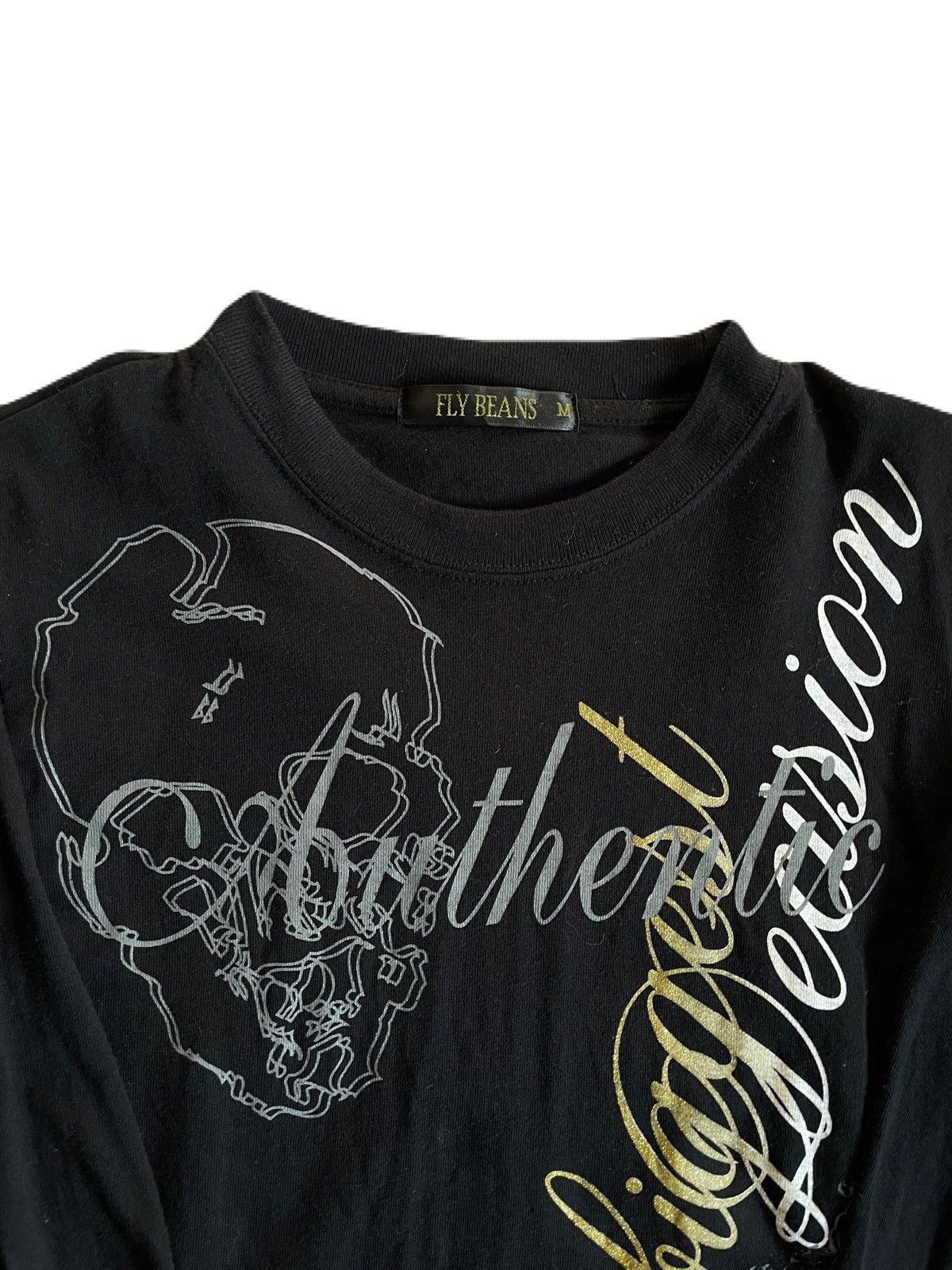 If Six Was Nine 2000s Japanese archive Vkei Glitter Skull Long Sleeve tee Size US XS / EU 42 / 0 - 5 Thumbnail