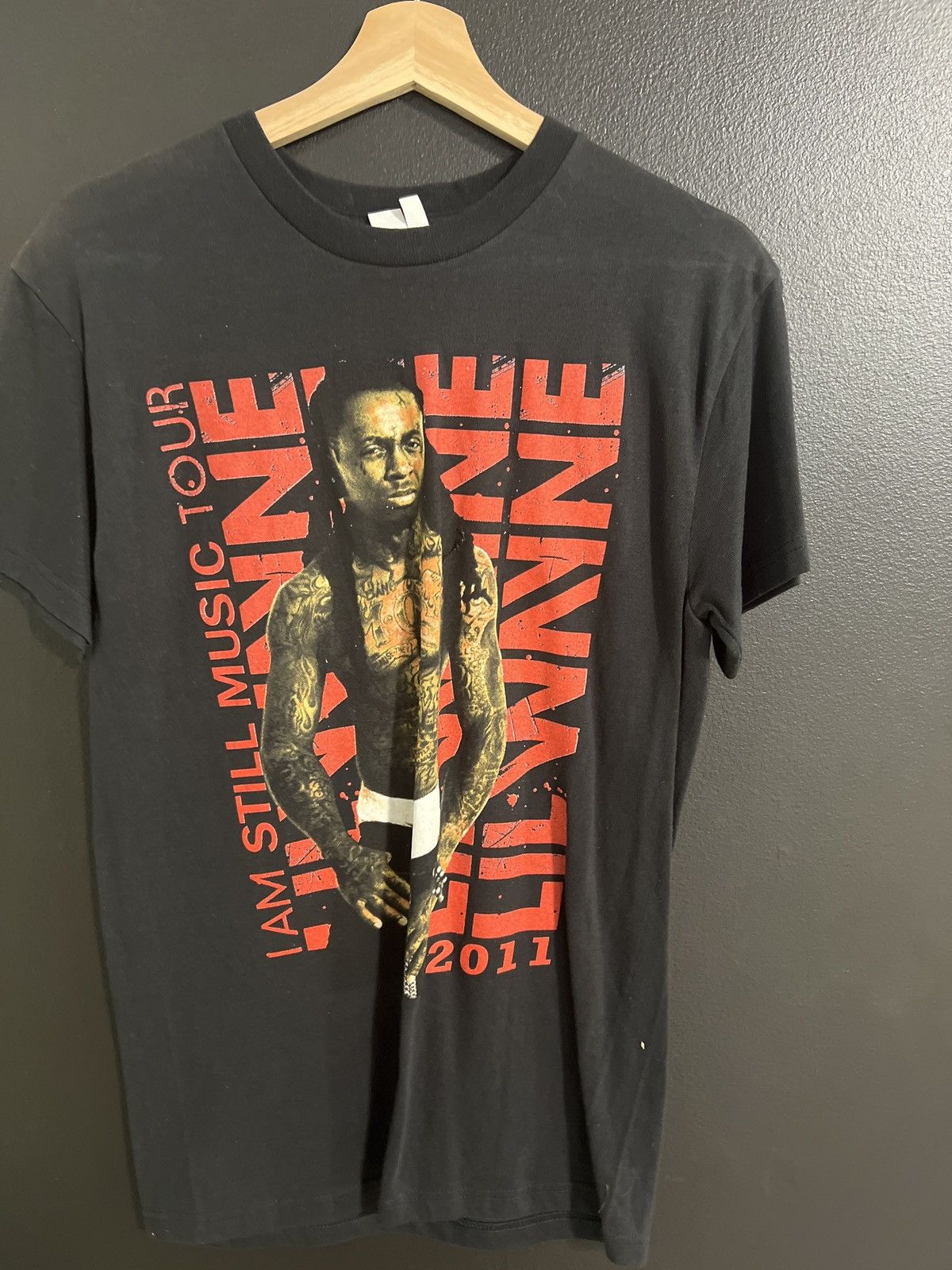 image of Lil Wayne Tour Vintage Tee in Black, Men's (Size Small)