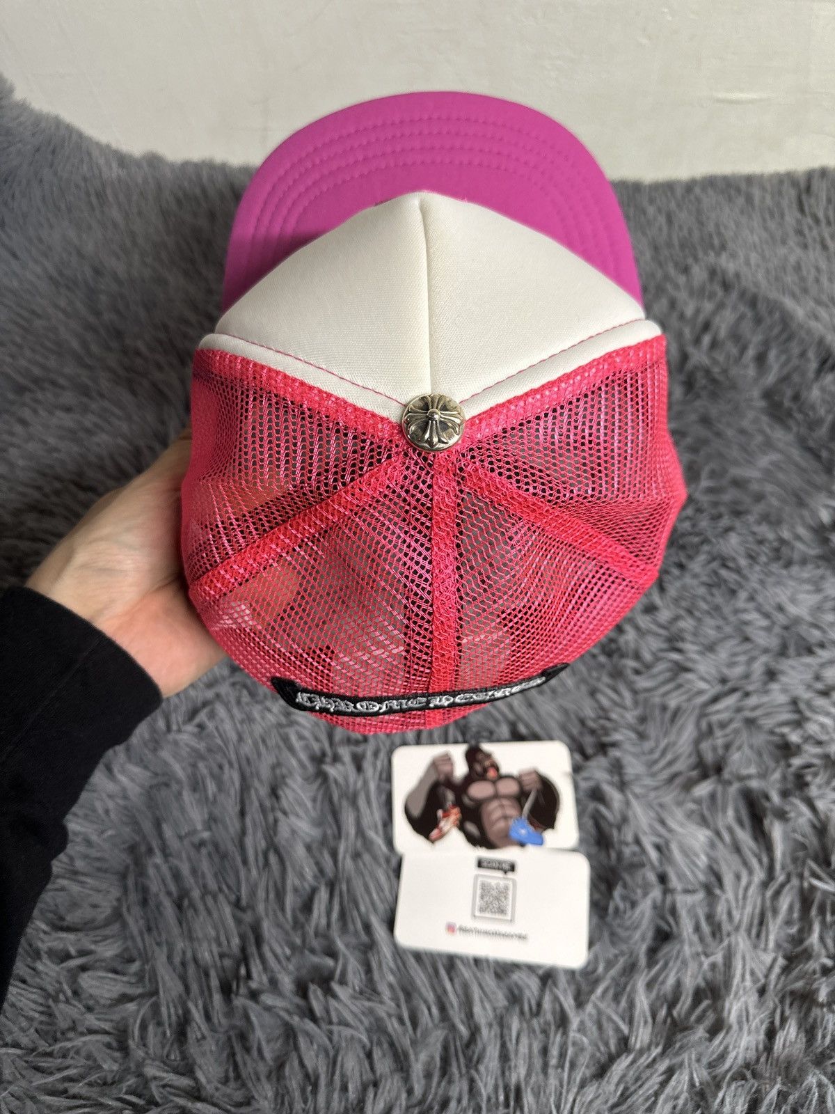 Chrome Hearts Chrome Hearts Cemetery Triple Cross Trucker Hat Pink Size ONE SIZE - 4 Thumbnail