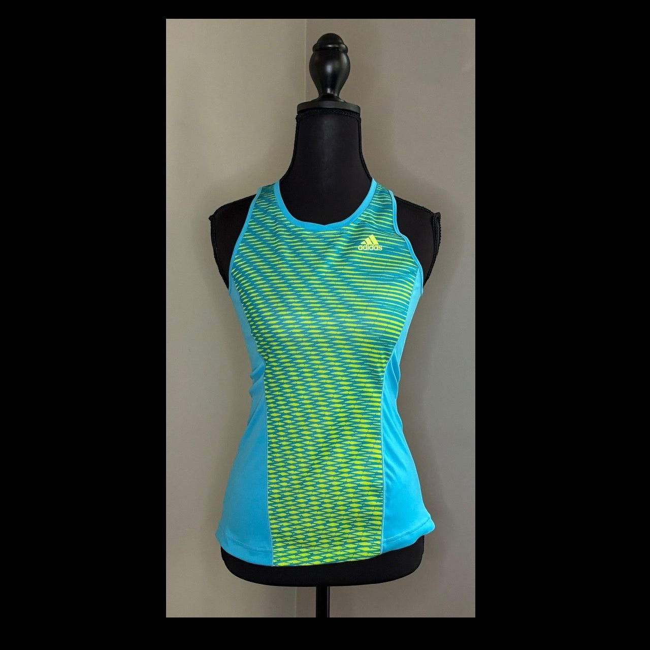 Adidas Adidas Fitted Blue and Green Tank Top Size S / US 4 / IT 40 - 2 Thumbnail