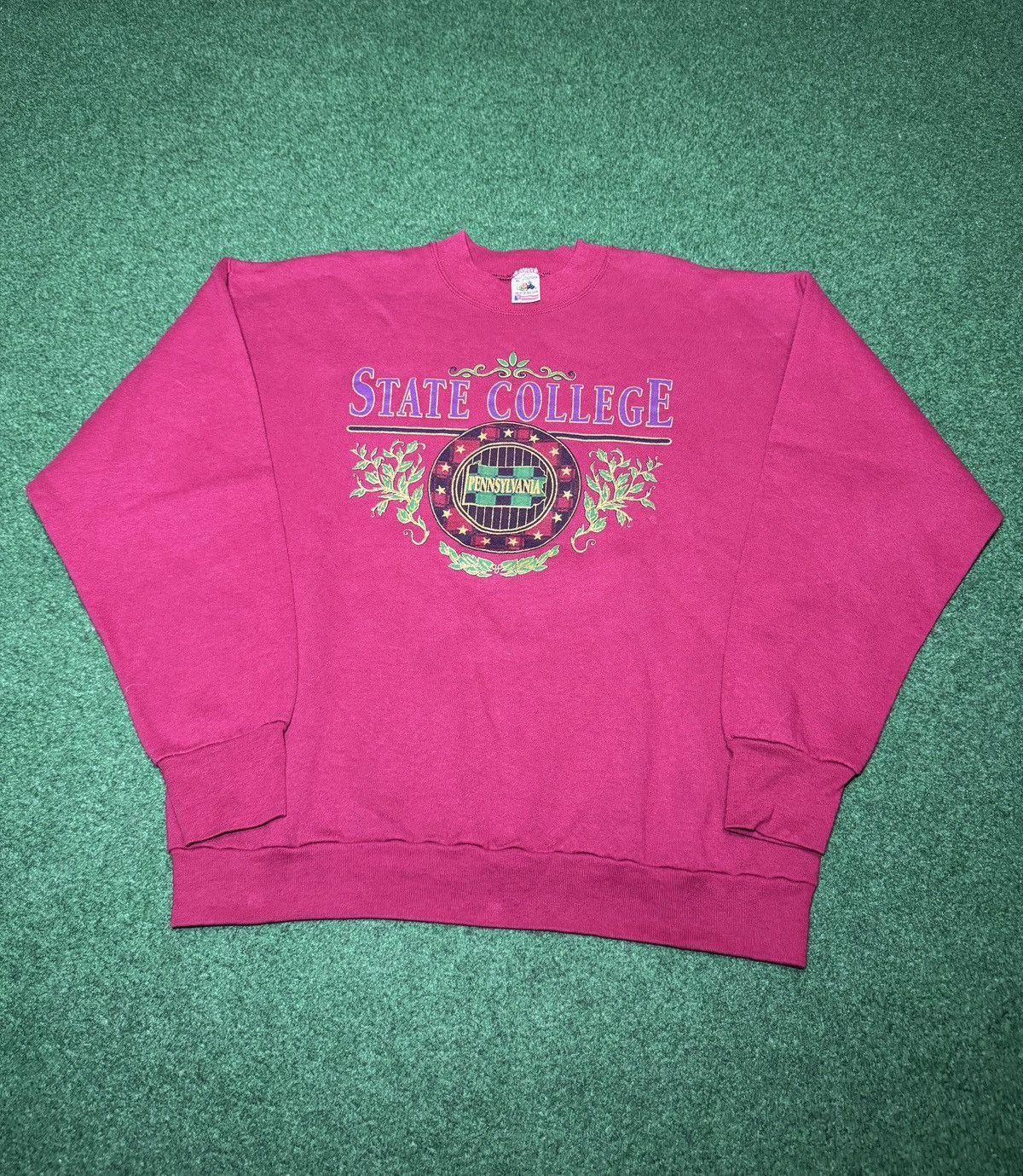 Fruit Of The Loom State College Vintage Crewneck 90s Large 22x27 Sweatshirt Size US L / EU 52-54 / 3 - 1 Thumbnail