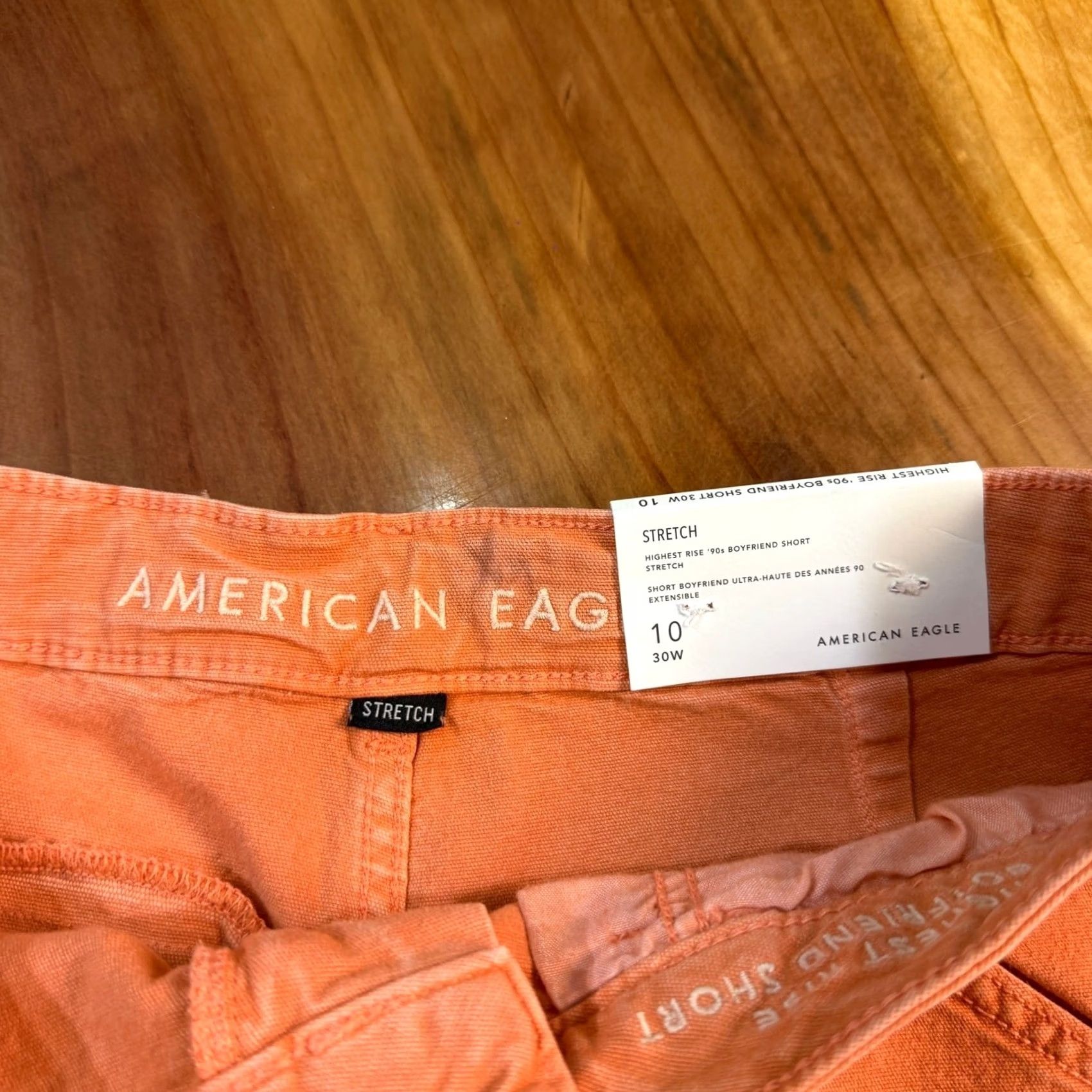 American Eagle Outfitters VINTAGE American Eagle Women's Bermuda Shorts 30W 10 Orange Denim High Rise 90s Walking Busy Women Mens Size 30" / US 8 / IT 44 - 3 Thumbnail