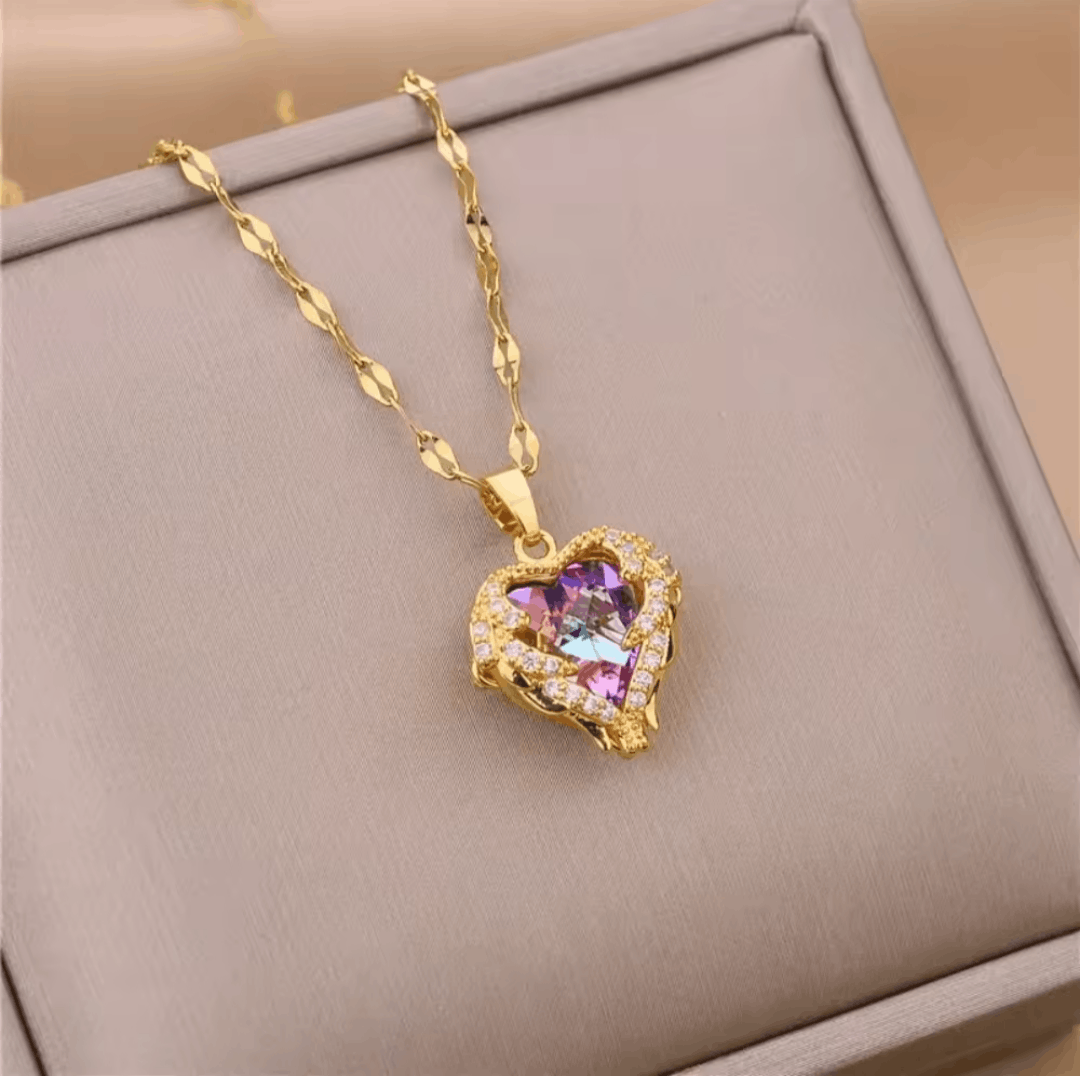Japanese Brand Stainless Steel Chain Necklace, Love Heart Pendant Size ONE SIZE - 1 Thumbnail