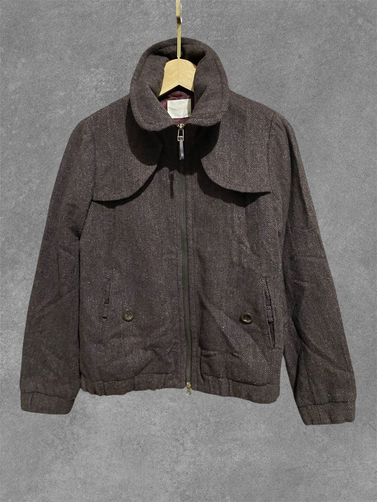Japanese Brand × Vintage vintage work Jacket olive des olive brown wool Size US M / EU 48-50 / 2 - 1 Thumbnail