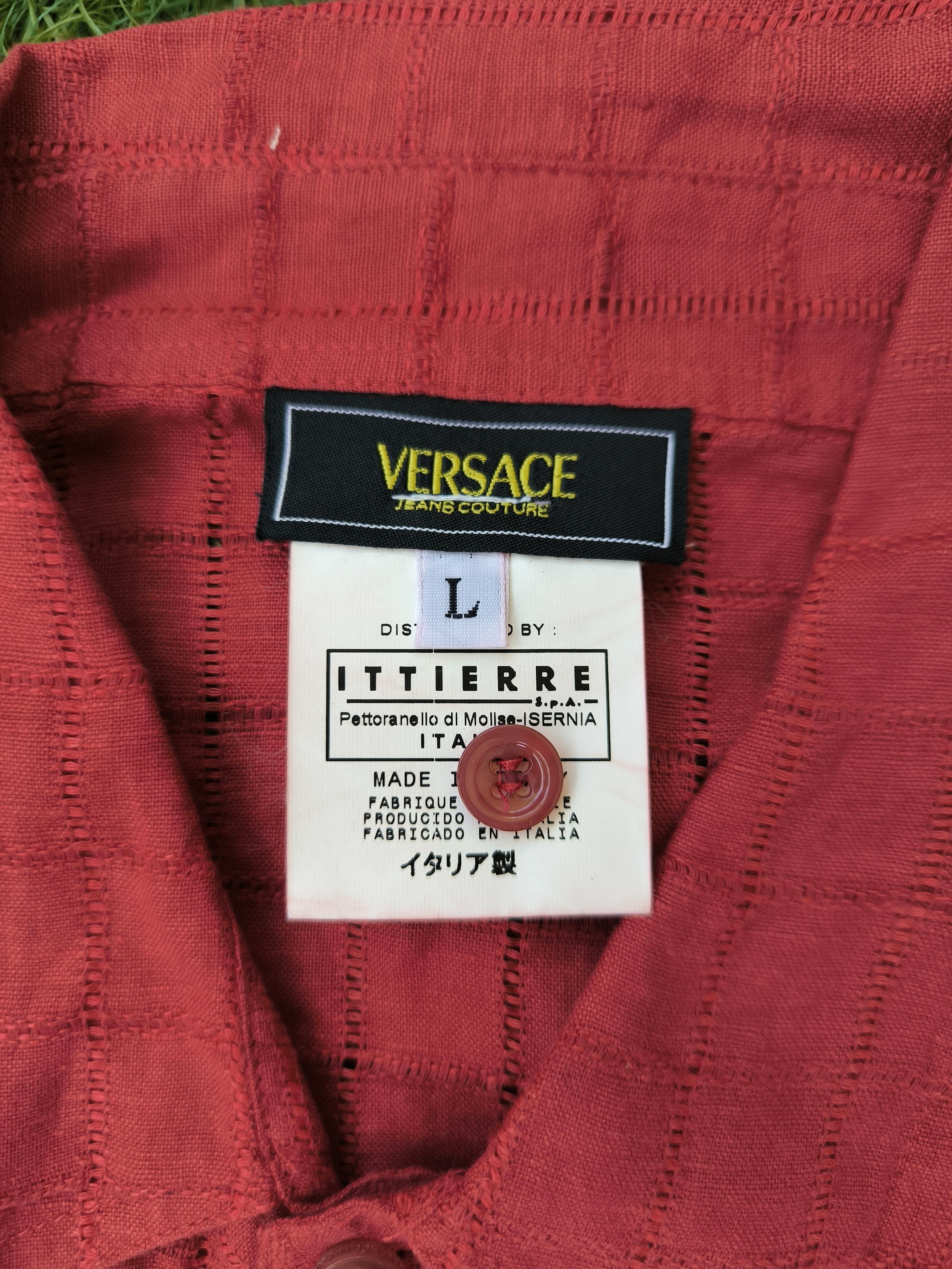 Versace Jeans Couture Deadstock Vintage Versace Jeans Couture Open Weave Polo Size US L / EU 52-54 / 3 - 6 Thumbnail