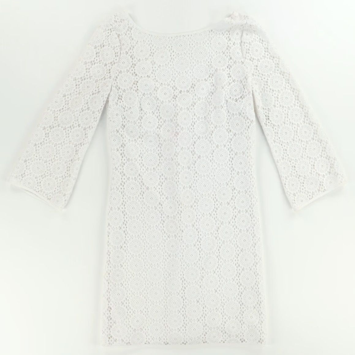 Lilly Pulitzer Lilly Pulitzer Topanga Crochet Lace Solid 3/4 Sleeve Dress White Women's S Shirt Size S / US 4 / IT 40 - 3 Thumbnail