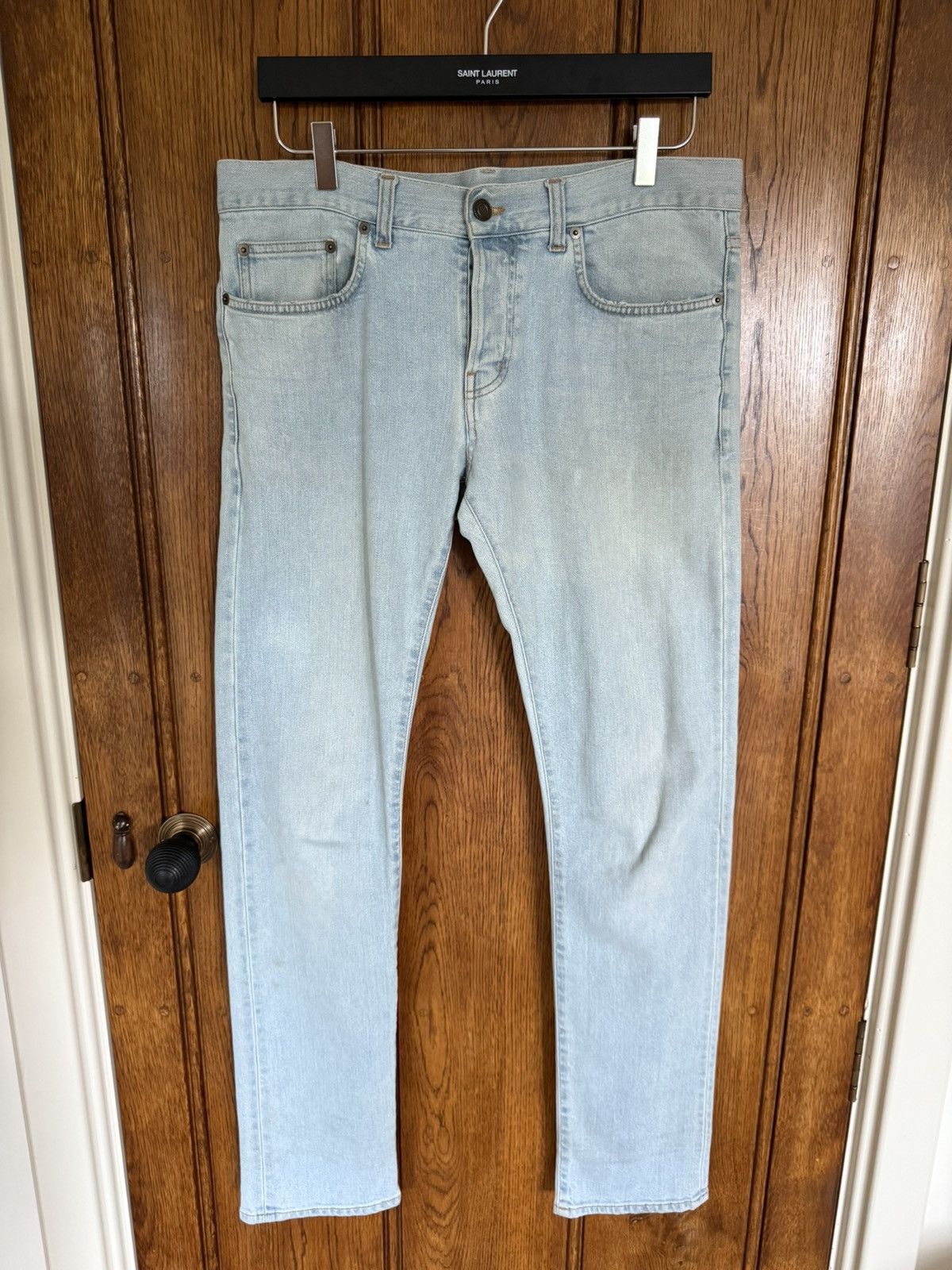 Saint Laurent Paris SS14 Saint Laurent light wash denim jeans Hedi Slimane 31 Size US 31 - 2 Thumbnail