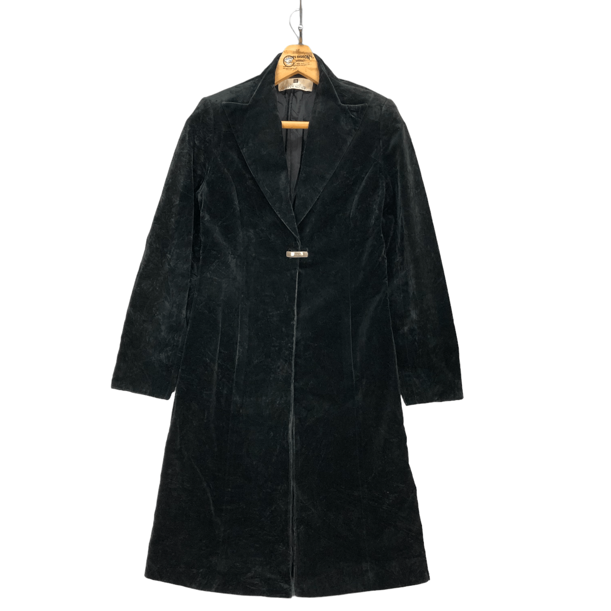 image of Boutiques Givenchy Velvet Long Coat 5947-215 in Black, Women's (Size Small)