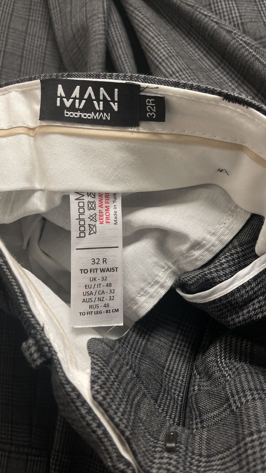 Boohoo Grey plaid suit combo Size 38R - 5 Thumbnail